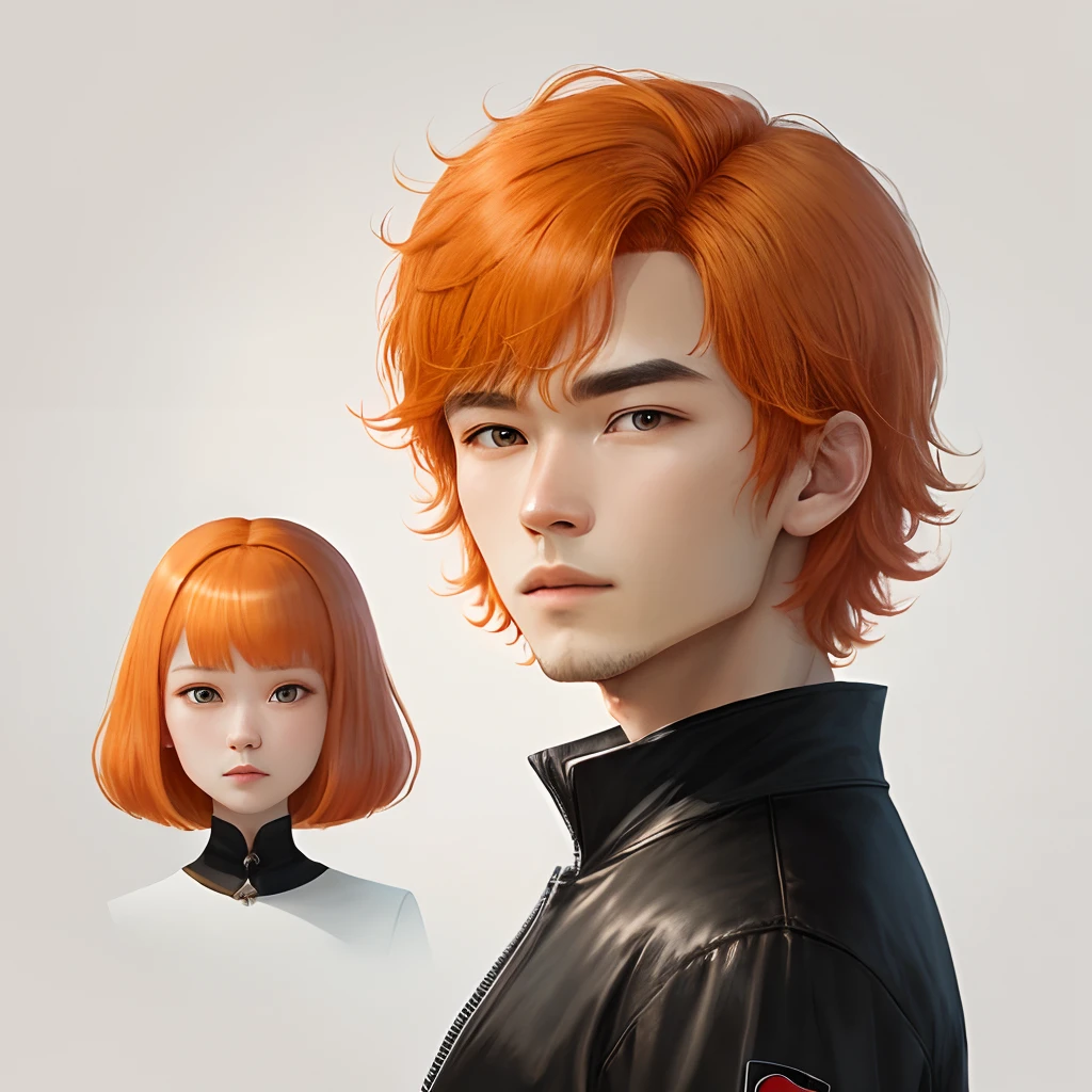 Orange hair,short detailed hair,mtu,