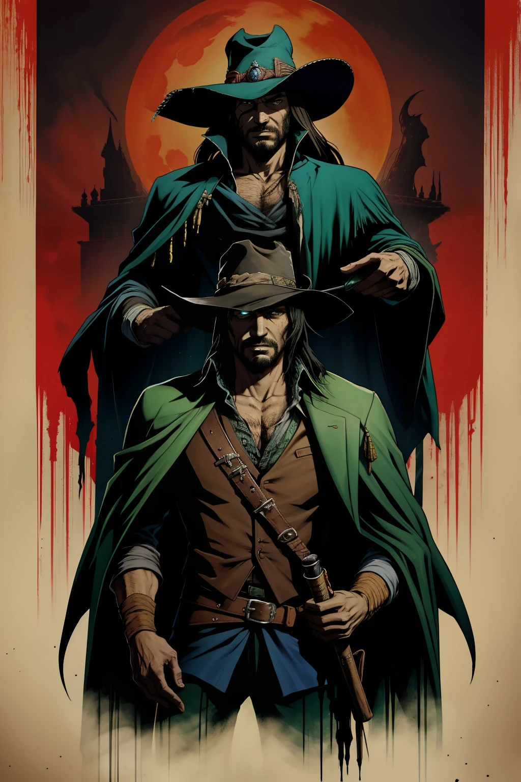 pintura de um homem, olhos abertos, olhos verdes esmeralda, olhos detalhados Escuro, o realista Solomon Kane, as a solomon kane, portrait of a bloodborne hunter, Tim Bradstreet, Arte Sangrenta, oeste estranho, Jessé McCree, Directed by: Hiroyuki Tajima, terras mortas, Pistoleiro, Fazer software, Directed by: Yoshihiko Wada, Leiji Matsumoto, Estilo de arte Red Dead Redemption