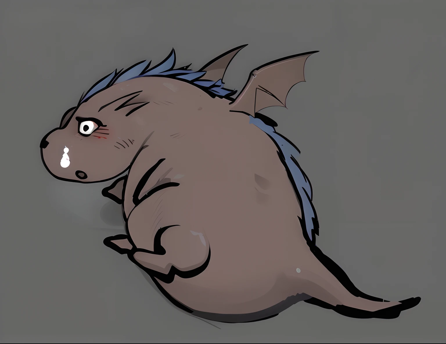 Cartoon of a fat dragon with a big belly,With a runny nose, fat dragon, a baddass dragon, but as an anthropomorphic dragon, digesting a small dragon, as a d & d monster, as an anthropomorphic dragon, but as a dragon, cute little dragon, wee whelp, digitally colored, axolotl creature