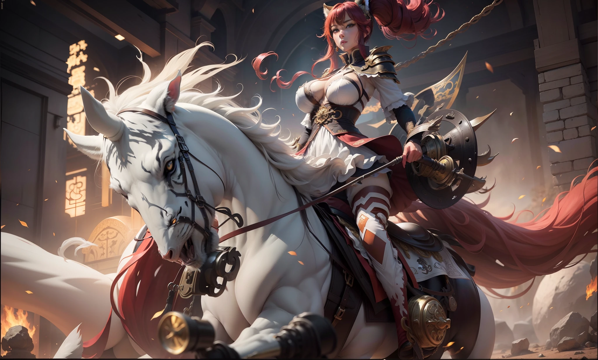 Dragon Tiger Vision,ride horse,Unparalleled in the world,Zhan Ji,The kinky is exposed,Hot figure,White skin of the,force,huge tit