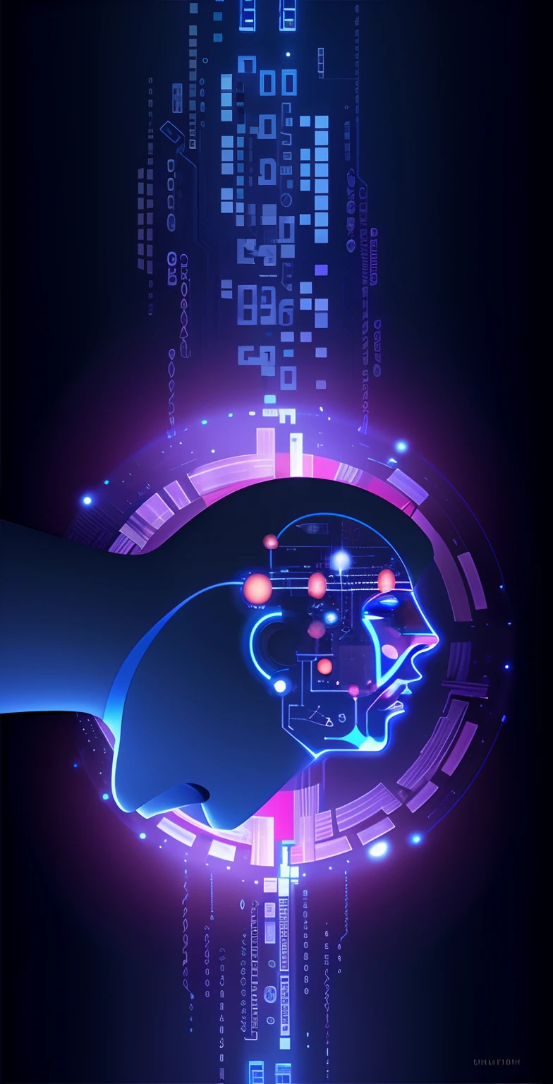 Futurism Futurism Futurism, endless collaboration with ai, strong artificial intelligence, Artificial intelligence, Digital art, Digital art, brain connected to computer, with ai theme, cyber augmentation implant, author：Sebastian Franks, the coming ai singularity, circuitry visible in head，corporate