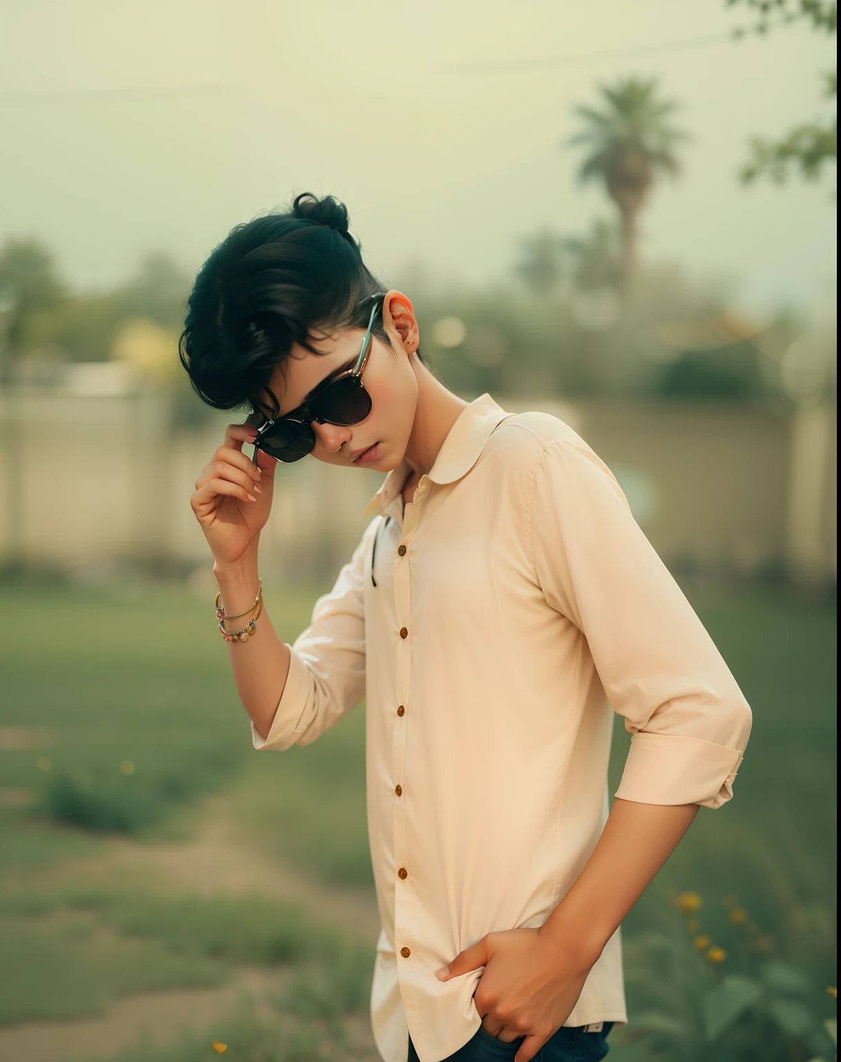 Enhanced looking cute 8k change background photo look like clicking dslr background blur