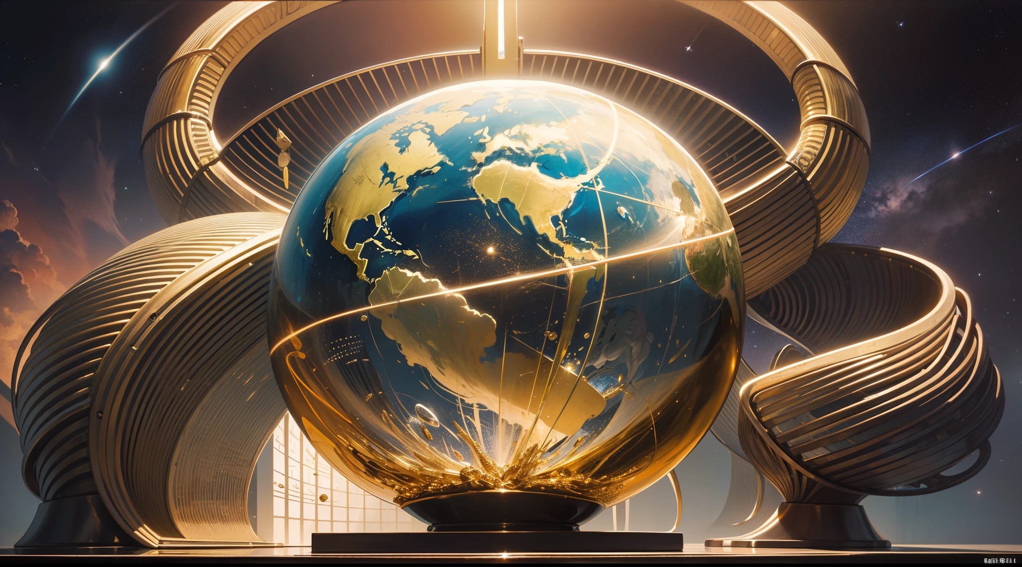 rich, art, world, space, golden, natural, money, coins, art deco, artdeco
