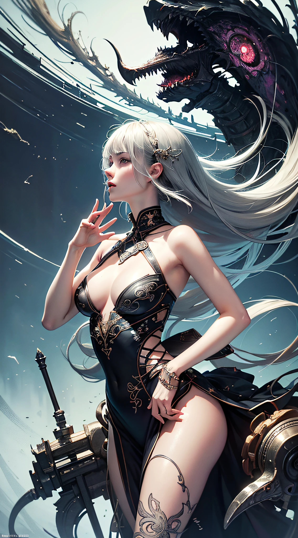 official art, unity 8k wallpaper, ultra detailed, beautiful and aesthetic, masterpiece, best quality, (zentangle, mandala, tangle, entangle), (fractal art:1.3) , 1girl, extremely detailed, dynamic angle, cowboyshot, the most beautiful form of chaos, elegant, a brutalist designed, vivid colours, romanticism, by james jean, roby dwi antono, ross tran, francis bacon, michal mraz, adrian ghenie, petra cortright, gerhard richter, takato yamamoto, ashley wood, atmospheric, ecstasy of musical notes, streaming musical notes visible