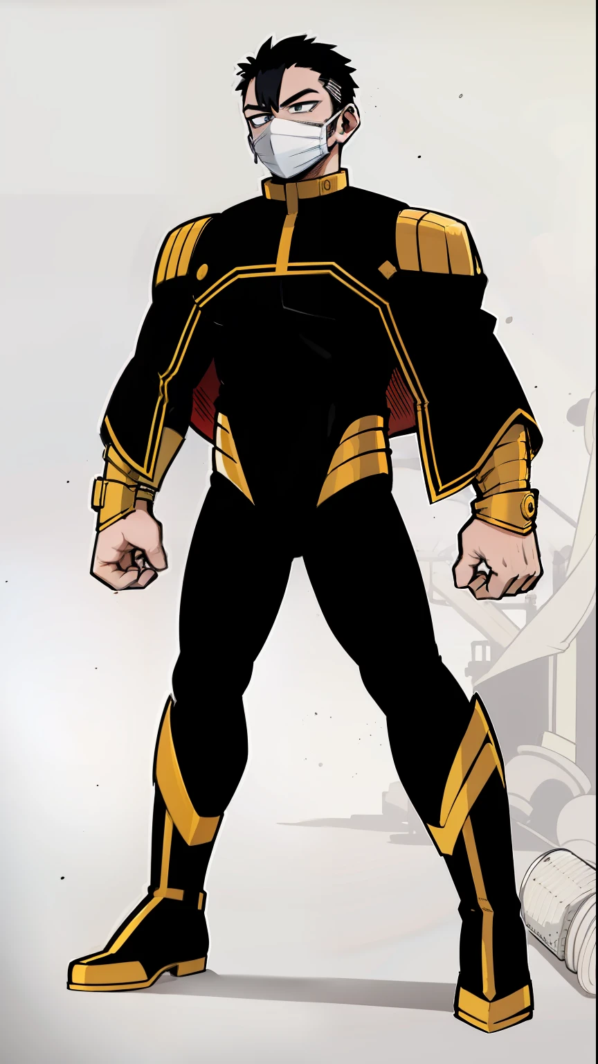 My Hero Academia style, anime boy, male, young male, trending on artstation pixiv, (full body shot:0.5), Masterpiece, fullbody suit, Hero costume, Head Covering, Helmet, Face Covering, Mask, Perfect Anatomy, Super Detailed,