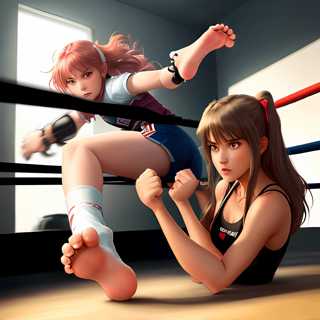 Fighting girls，Feet up