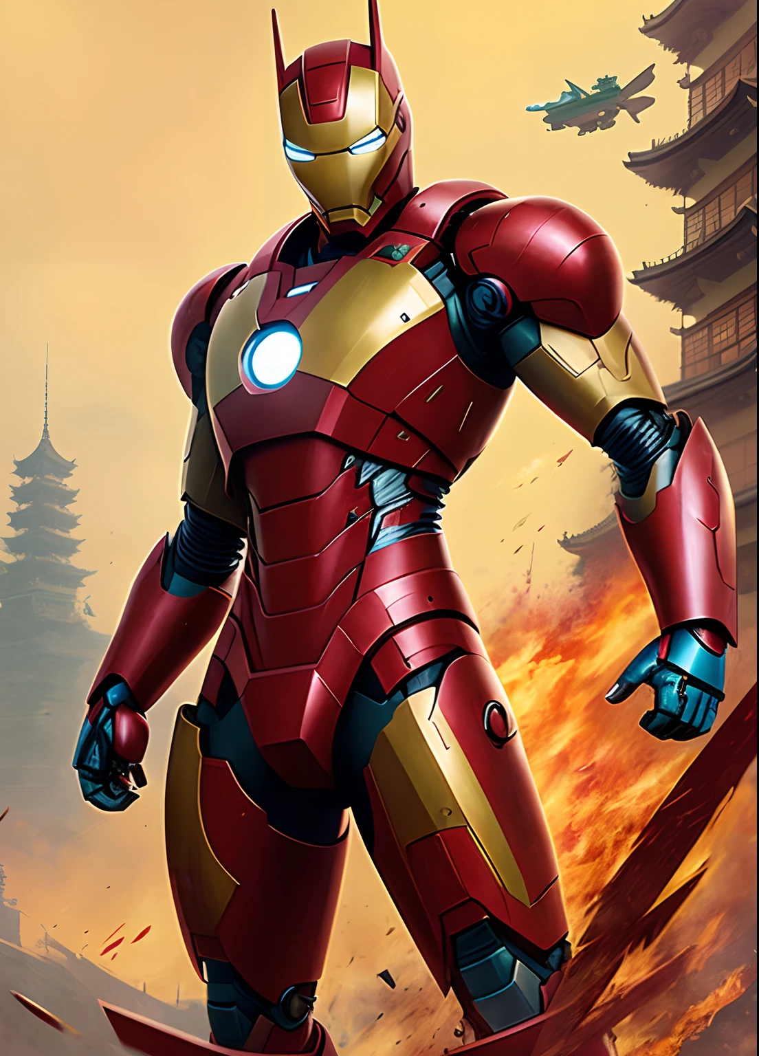 Cartoon-Filmplakat Nahaufnahme mit Roboter, Ultraman, Film-Werbebild, Film-Werbekunst, Totoro als Iron Man, Charakter-Poster, Wanda, Schlüsselkunst, Offizielles Plakat, Werbefilmplakat, Offizielle Kunst, Werbekunst, Anime-Film, Japanischer Live-Action-Film, Anime-Filmplakat, Animationsfilme, Unglaubliches Filmplakat von Ruan Jia