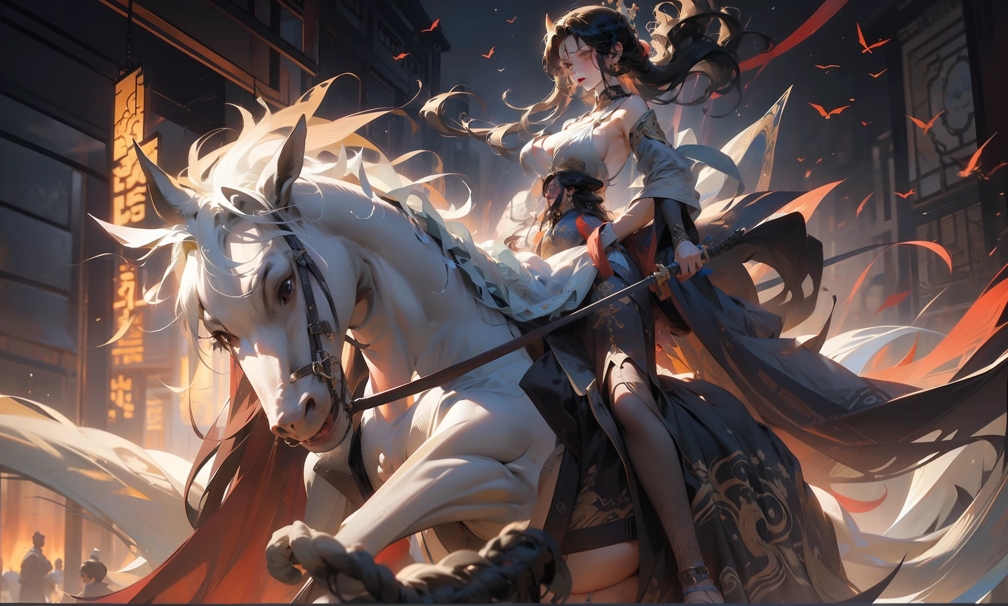 Dragon Tiger Vision,ride horse,The world is unparalleled,Zhan Ji,The kinky is exposed,Hot figure,White skin of the,force,huge tit,Aphrodite,stocklings,invincibility,battlefiled