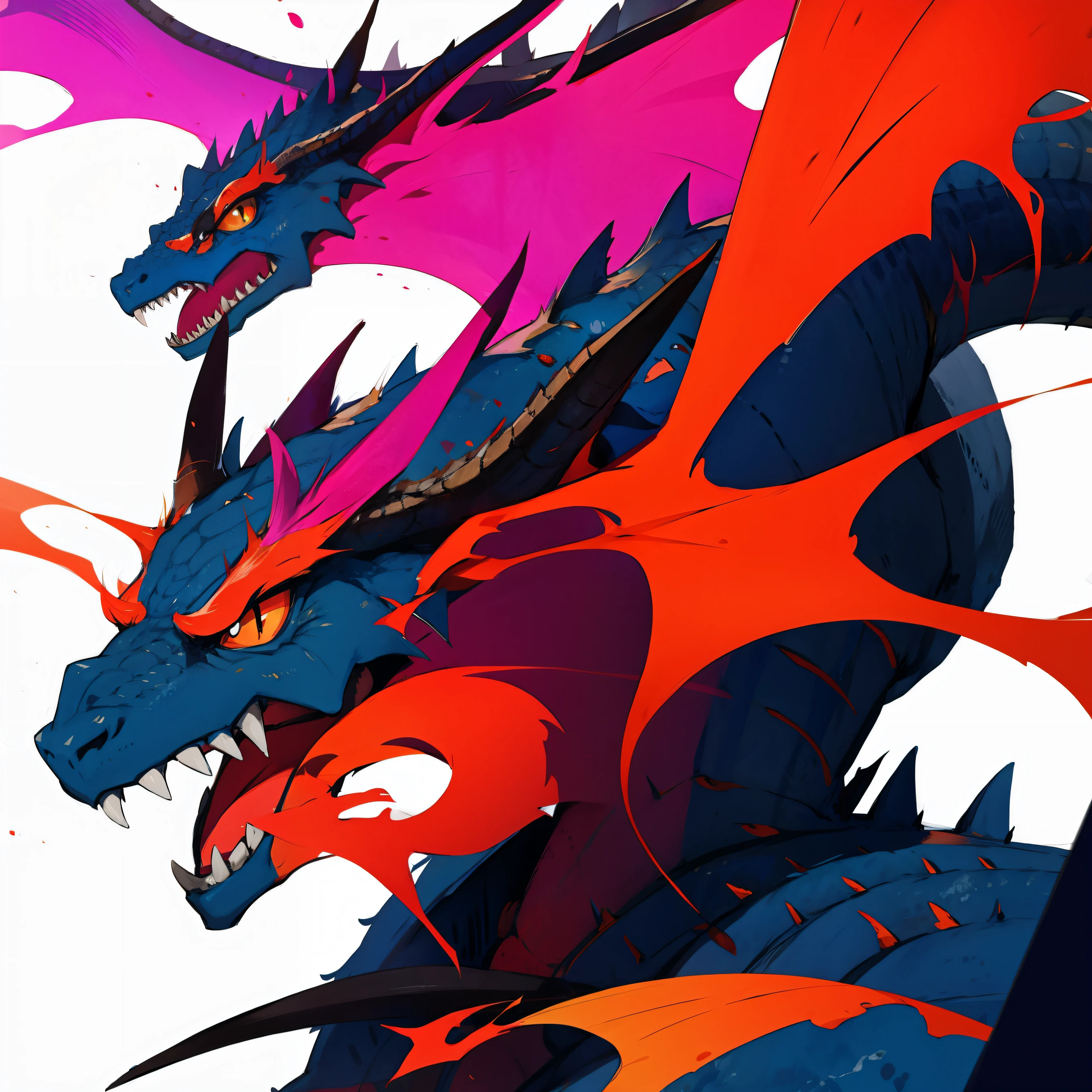 Western dragons are red and colorful