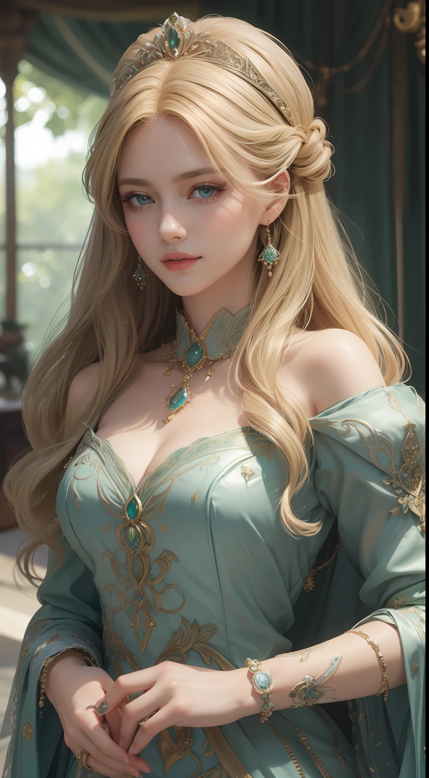 (dark shot:1.1)The whole body of the aristocratic mother,Sexy aristocratic outfit with big breasts(absurderes、hight resolution、ultra-detailliert)、Full body of one woman、Red and white aristocratic costume,Mature woman with big breasts、Nobleman in a luxurious dress、Blonde long hair、Mature woman with thin big breasts、blue eyess、sexy dress、long-sleeve、Finely detailed eyes and detailed face、intricate-detail、BREAK Mosaic Art、small pieces、colorful tesserae、complex pattern、Tiled design、durable surfaces、Old-fashioned technique BREAK macro photography、extreme close - up、intricate-detail、magnified textures、Stunning clarity、Hidden beauty、Immersive perspective break、 artisanal creations、Handmade products、unique designs、intricate detailes、Creative expression、skilled craftsmanship,enticing,enticing,
