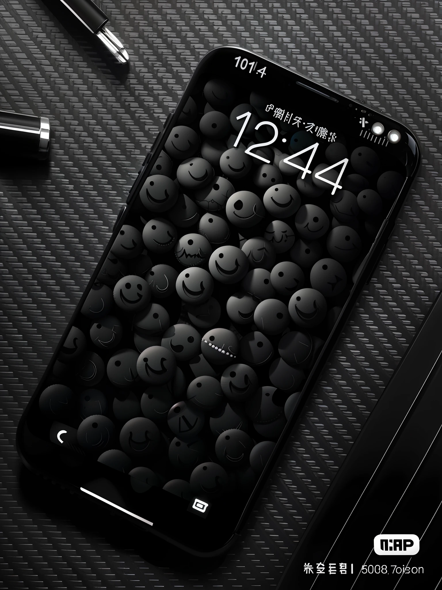 Phone close-up，There are a bunch of smiley faces on it, hd phone wallpaper, iPhone background, iphone 15 background, phone wallpaper hd, Black Themes, iphone wallpaper, wallpaper mobile, Black design, Dark wallpaper, Wallpaper phone, black background pinterest, phone background, black!!!!! Background, beautiful iphone wallpaper, Wallpaper phone, digital art emoji collection