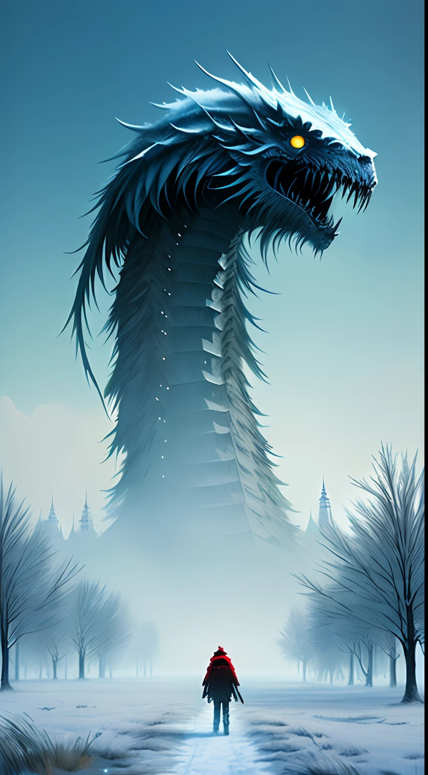 (Extreme close-up) photore (Scared:1.1) (snowfield:0.9), (tall grass:1.2), (A giant old dead alien beast:1.2), There is no light in the eyes,Silver light reflection,Falling snow, icing,(Pagodas, 12th century, 1.2),rays of sunshine, insanely details, Cinematic, epic realistic, Intricate details, ultra - detailed, High quality, primitive, author:Jakub Rozalski