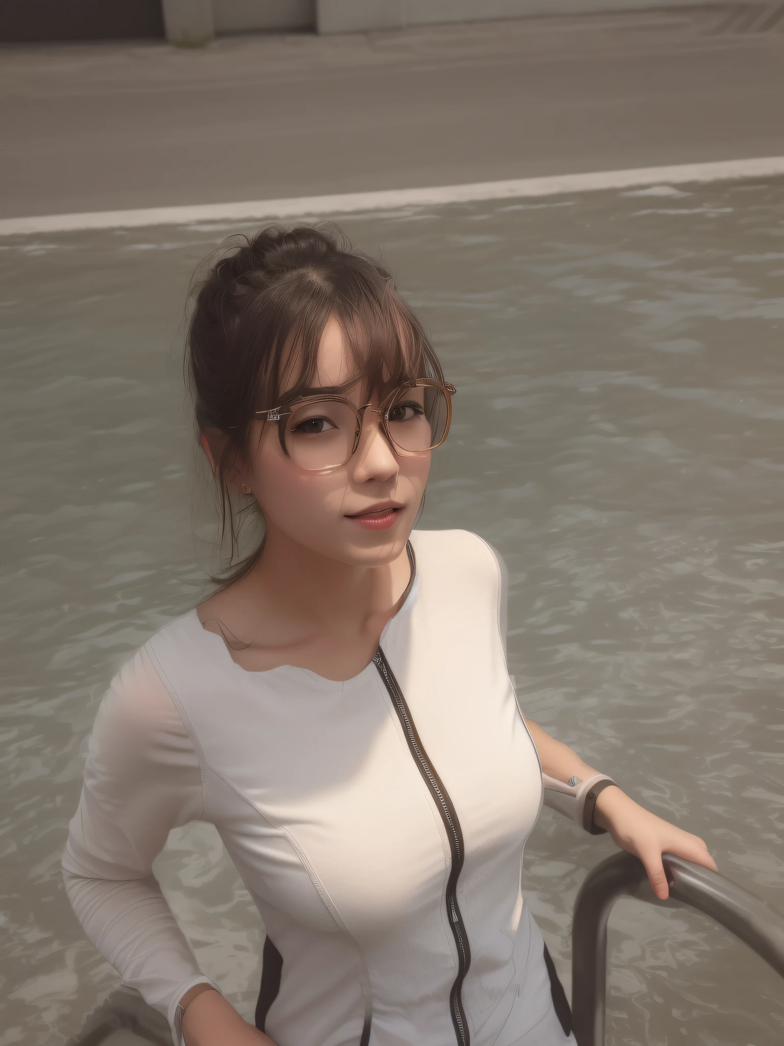 Best Quality, 超A high resolution, (fidelity: 1.4), 1 girl, Looking at Viewer, Smiling, Cute, Full body, Street, plein air
