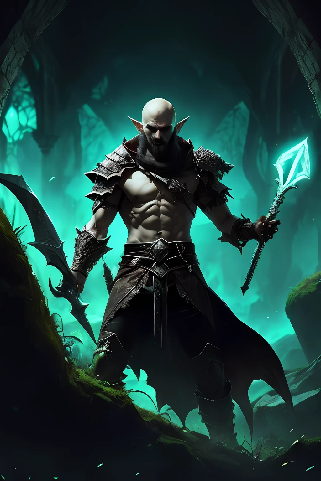 (papel de parede 8k extremamente detalhado), an average photo of a fearsome necromancer elf, intrincado, alto detalhe, Dramatic