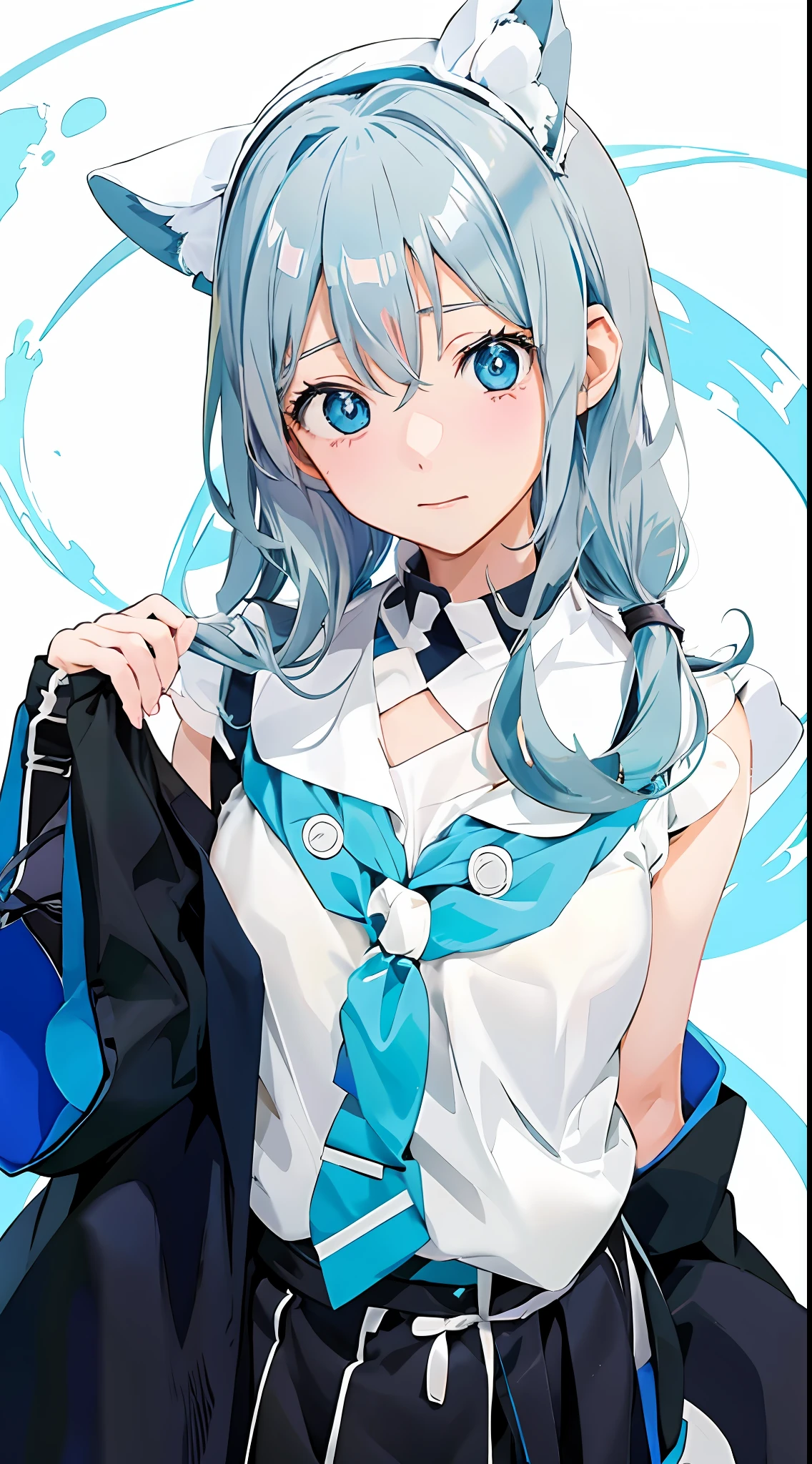 anime girl with long gray hair and blue eyes in a white shirt, anime girl with teal hair, beautiful anime high school girl, anime moe artstyle, mikudayo, kantai collection style, young anime girl, nyaruko-san, anime best girl, an anime girl, (anime girl), anime visual of a cute girl, attractive anime girl