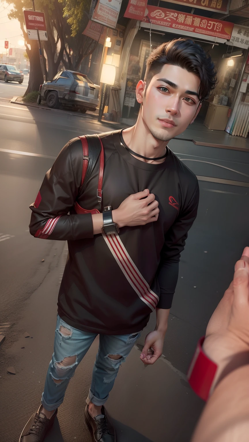 Full HD 4K handsome boy face no change hairstyle smooth