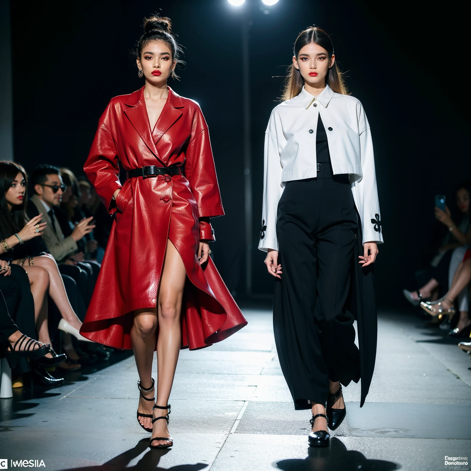 um desfile de moda conceitual, Temporada surreal, Fashion influencer trends, pessoas normais urbanas, Trend in Fashio magazine
