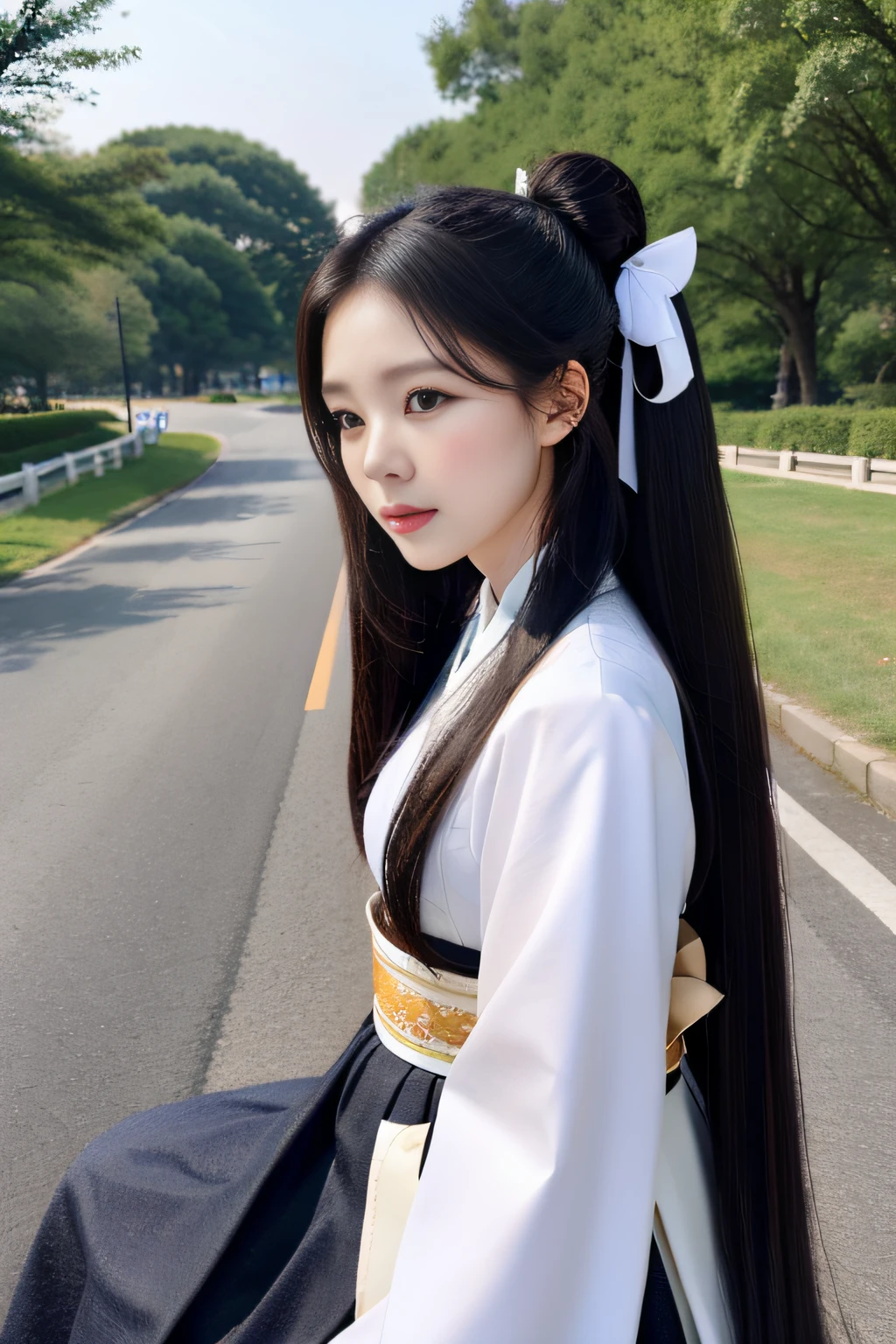 Girls on the road Horse face skirt Horse face skirt Hanfu Wear a fluent long skirt Wear a gorgeous Hanfu dress Loose skirt Wear a long skirt Good-looking and beautiful