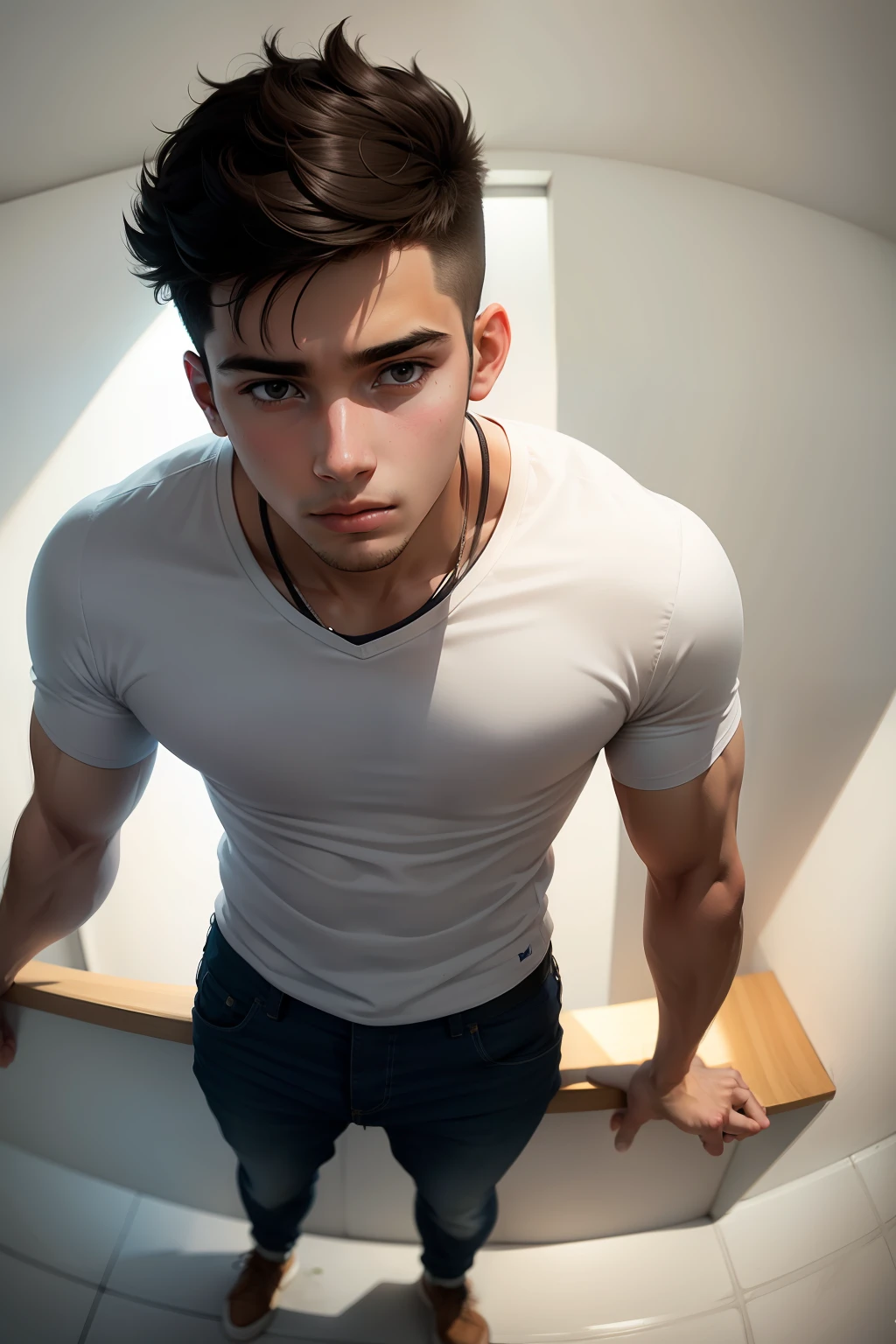 16 Year Old Boy Bare-Chested Muscular Ultra Realistic