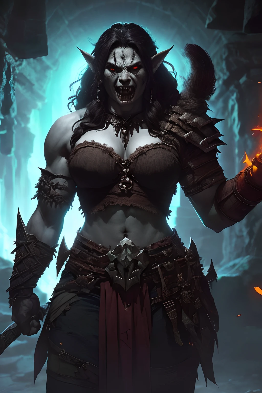 beautiful alluring african voodoo priestess, dark skin, skeleton bodypaint, bone and feather ornaments, inside a pit filled with skulls, voodoo theme, Ominous Gothic Theme, Fiverr Dnd Character, Octane Render, Digital Art, Extreme Detail, 4k, Ultra Hd, Polished, Beautiful, Hyperdetailed, Intricate, Elaborate, Meticulous, Photorealistic, Sharp Focus, Wlop, Character Design, Unreal Engine, 3d Rendered, Volumetric Lighting, Reflections, Glossy, Digital Illustration, Sensual Pose, Suggestive Pose, Lewd, Full Body Shot, anatomically correct, naked, visible , puffy , perky breasts 💖❤💕💋❣