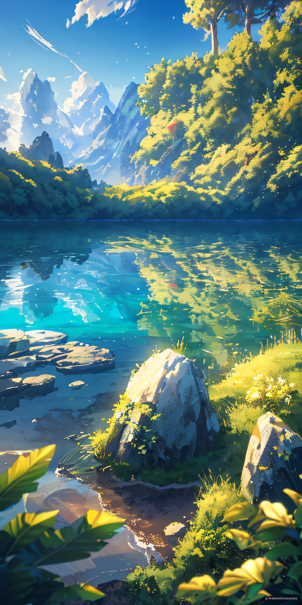 tmasterpiece， best qualtiy， （Very detailed CG unity 8k wallpaper） （best qualtiy）， no humans，（Most Best Illustration）， （best shadow） Nature'， Blue sea， Light tracking， ultra - detailed， glarelight， cinematric light， Soft light --v6
