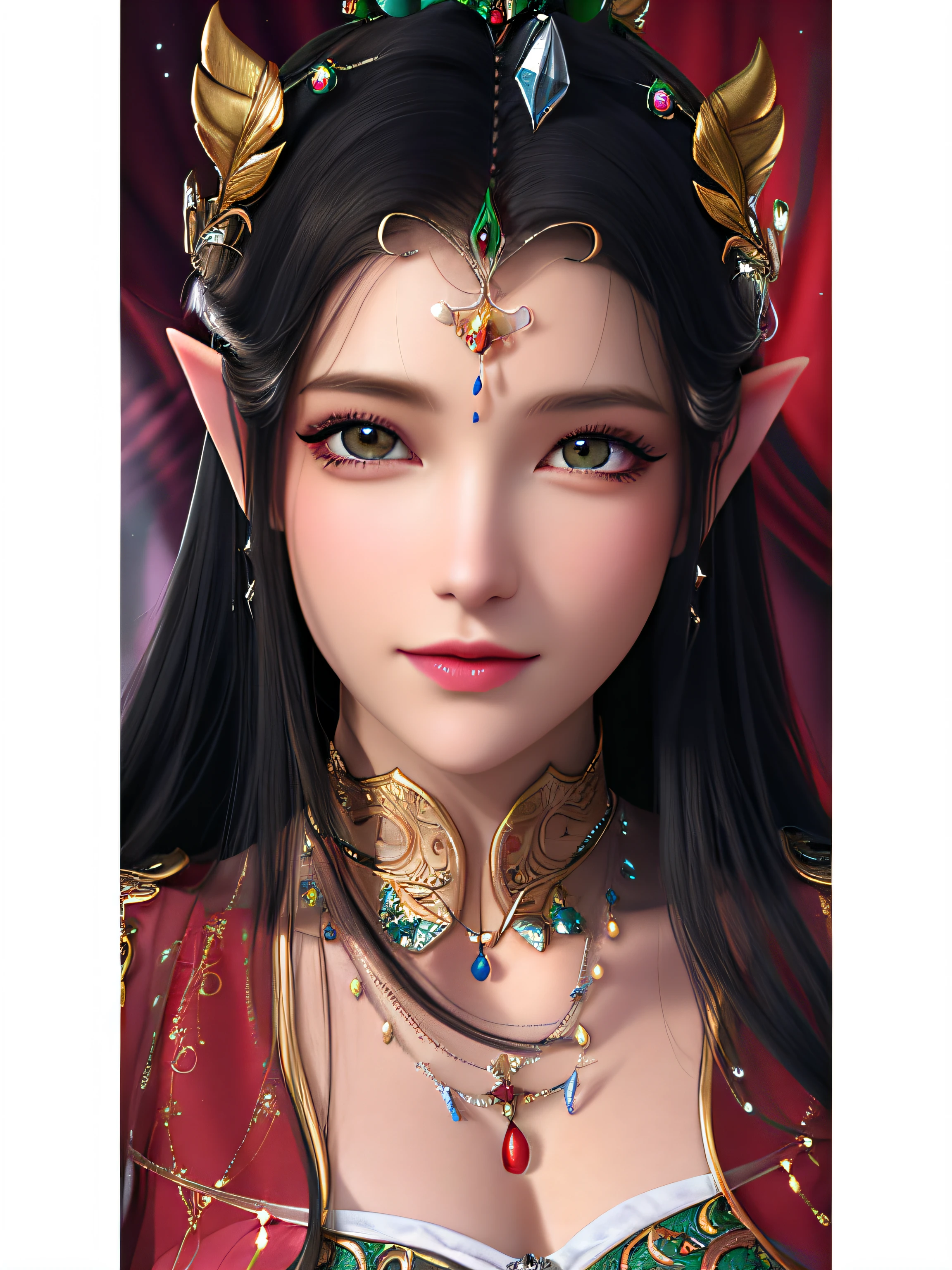 a close up of a woman with a crown on her head, portrait of an elf queen, elven princess, beautiful and elegant elf queen, a beautiful fantasy empress, fairy queen, IG model | Art germ, Elf Princess, Side portrait of elven royalty, beautiful elven princess, alluring elf princess knight, Portrait Chevaliers du Zodiaque Fille, An elf queen,Queen Medusa