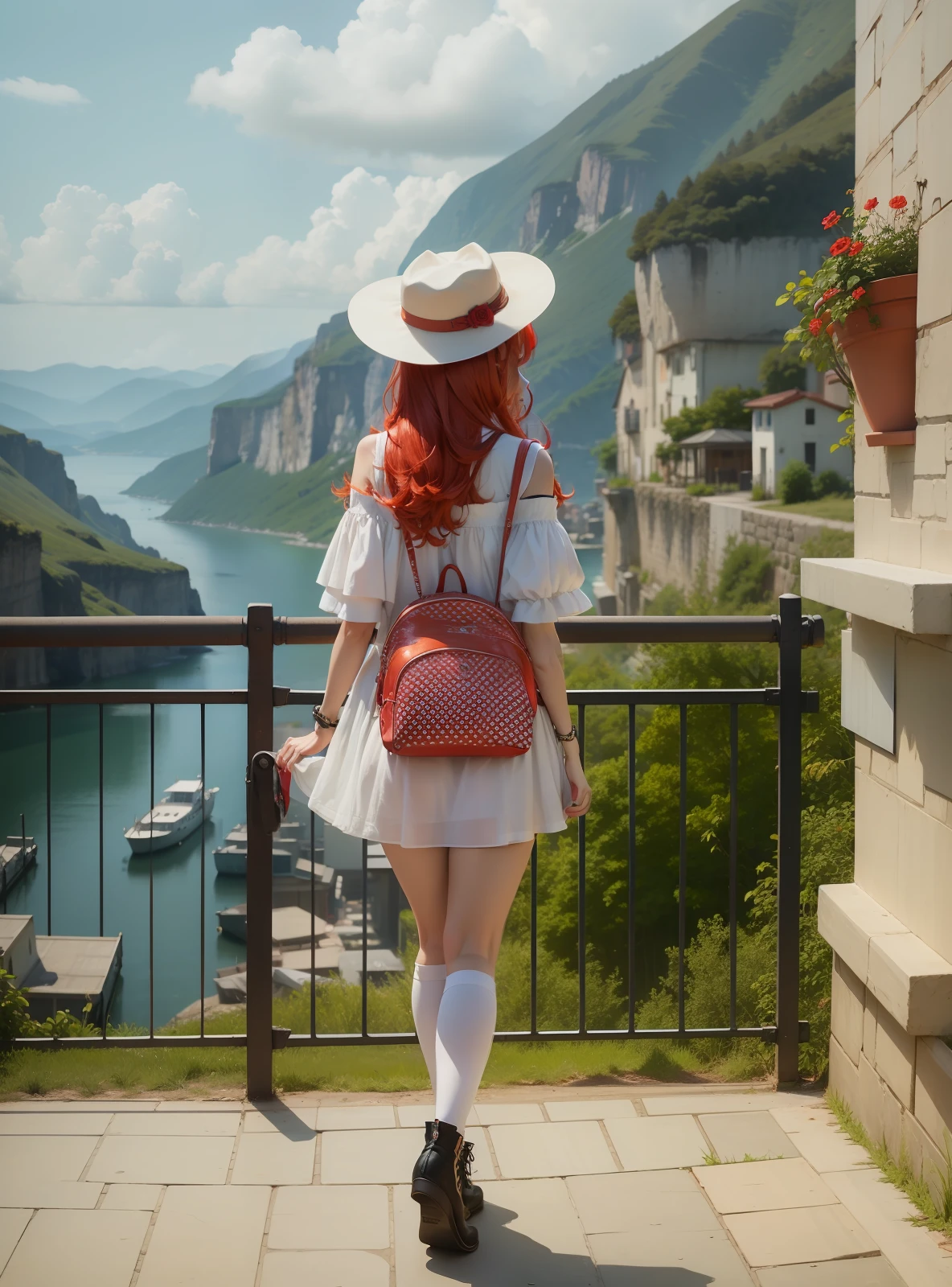 Hat girl with red hair