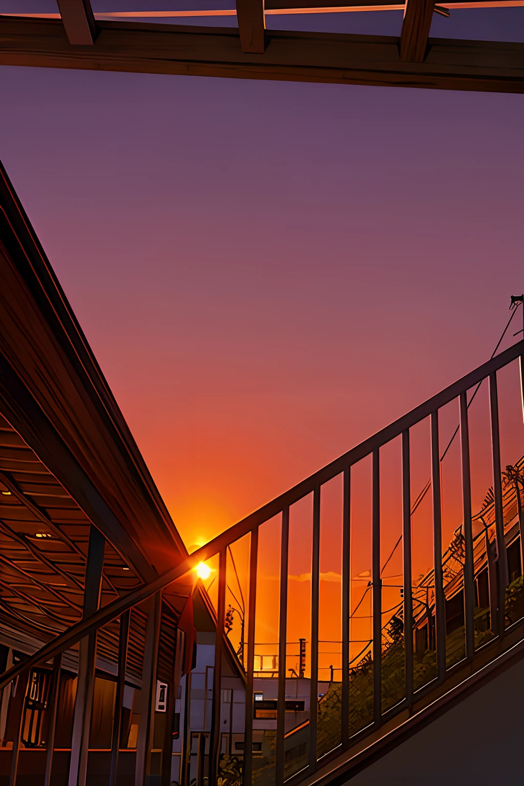 the setting sun