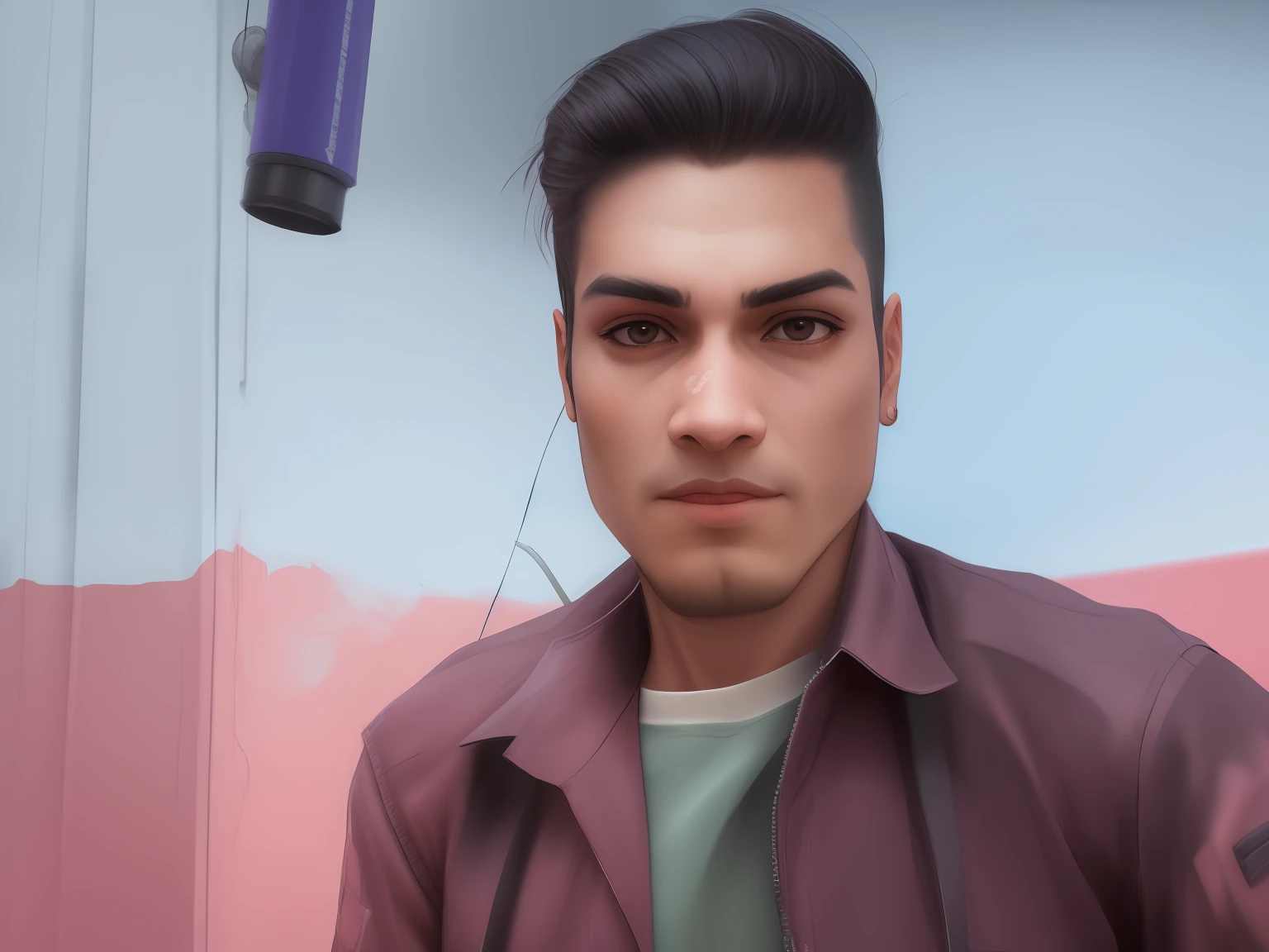Cyberpunk look, realistic, male, full hd, Kala t-shirt