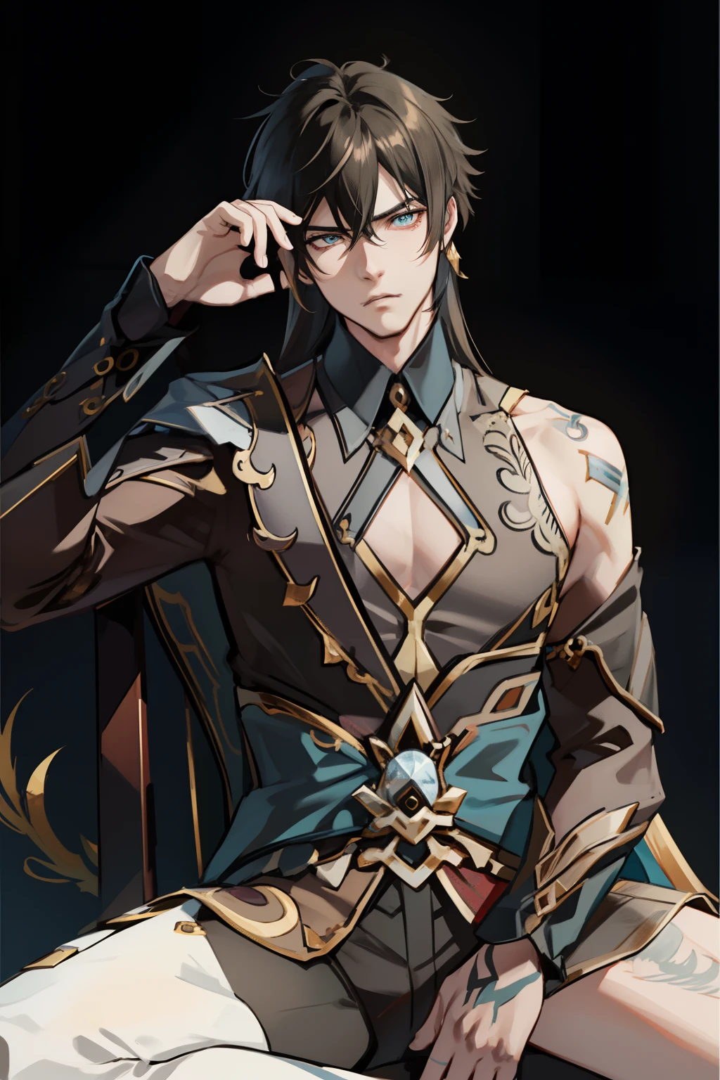 (masutepiece, Best Quality, Ultra-detailed, Best Shadow), Fantasia、A dark-haired、short-haired、Paladin、Paladin、High pride、High sense of responsibility