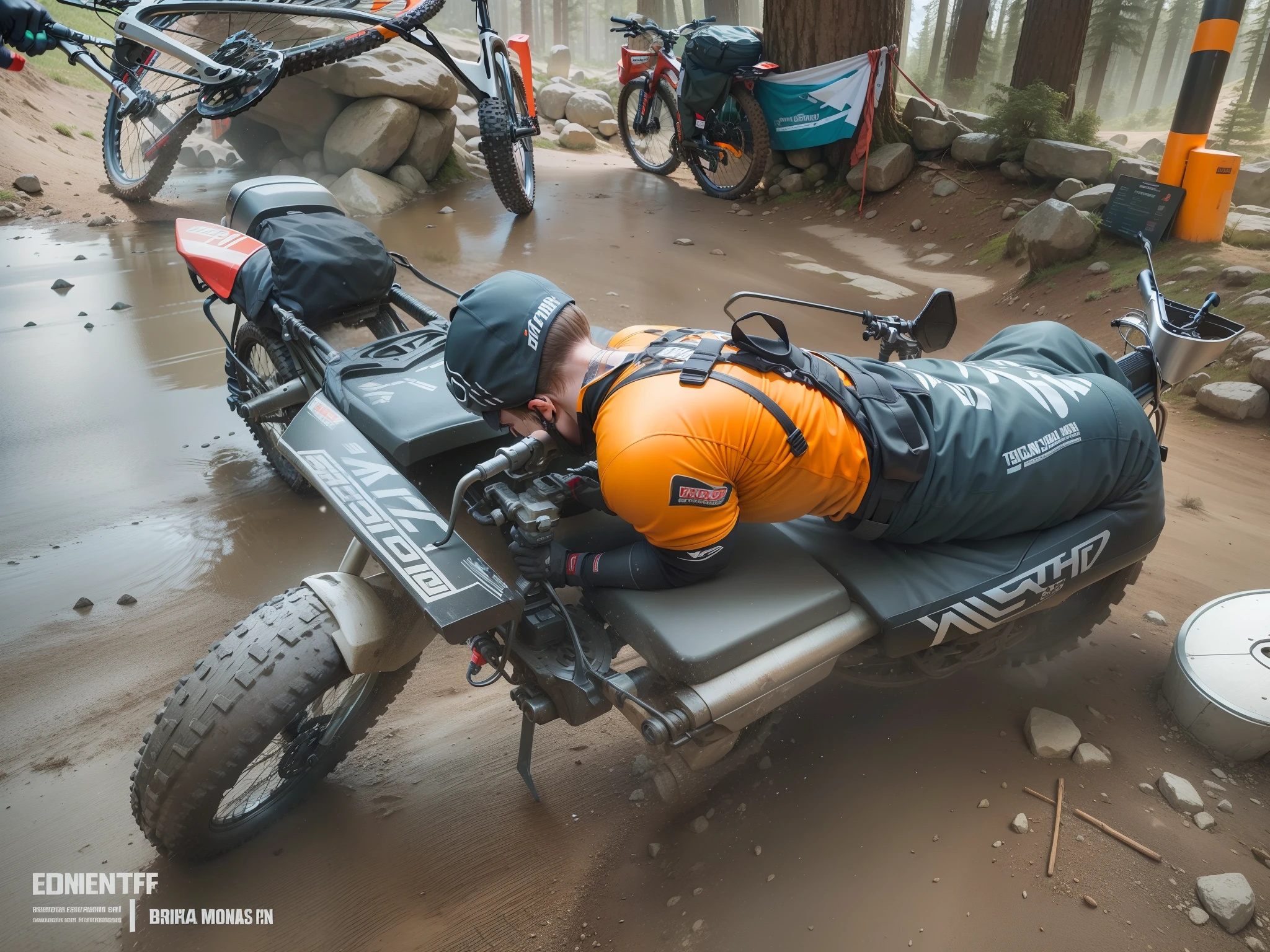 "Describe the perfect mountain biking trail, complete with details about the terrain, scenery, and any challenging obstacles."