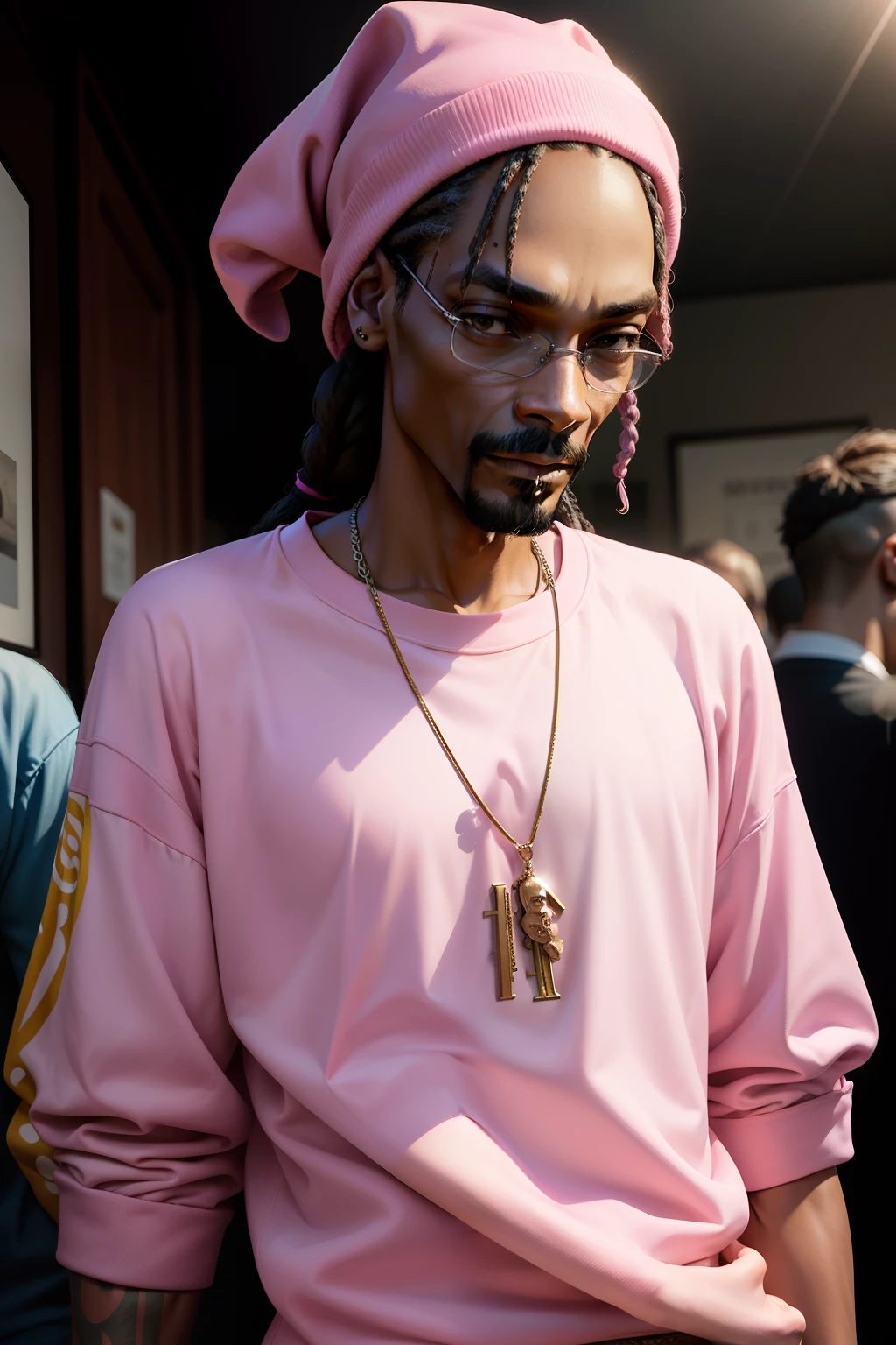 snoop dogg in pink shirt