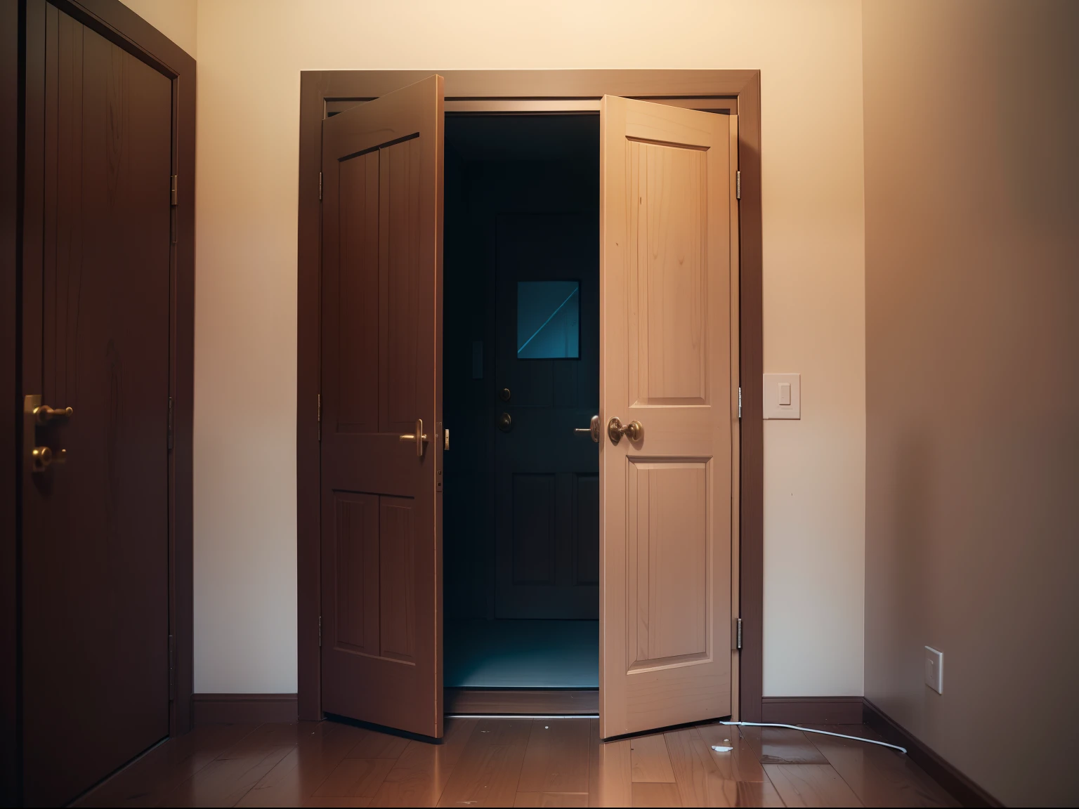 Highlight the moment the door slams shut and the ensuing psychological turmoil