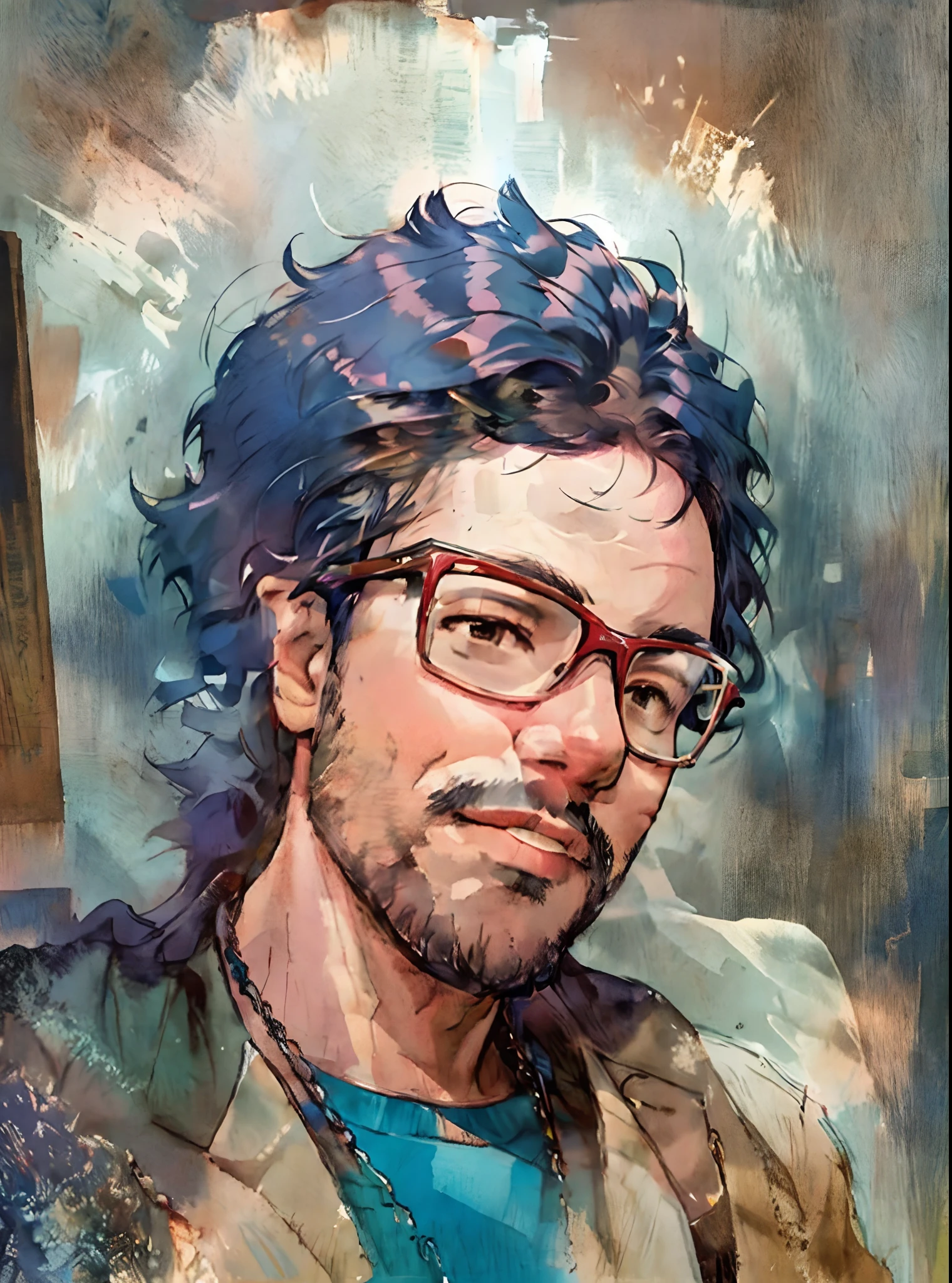 There's a man with glasses and a blue shirt posing for a photo, caio santos, imagem frontal, andres rios, Foto realista, imagem de qualidade muito baixa, victor maristane, mateus 9 5, Jose Miguel Romano Francisca, Imagem, david rios ferreira, foto de baixa qualidade, zigor samaniego, 8k 50mm iso 10