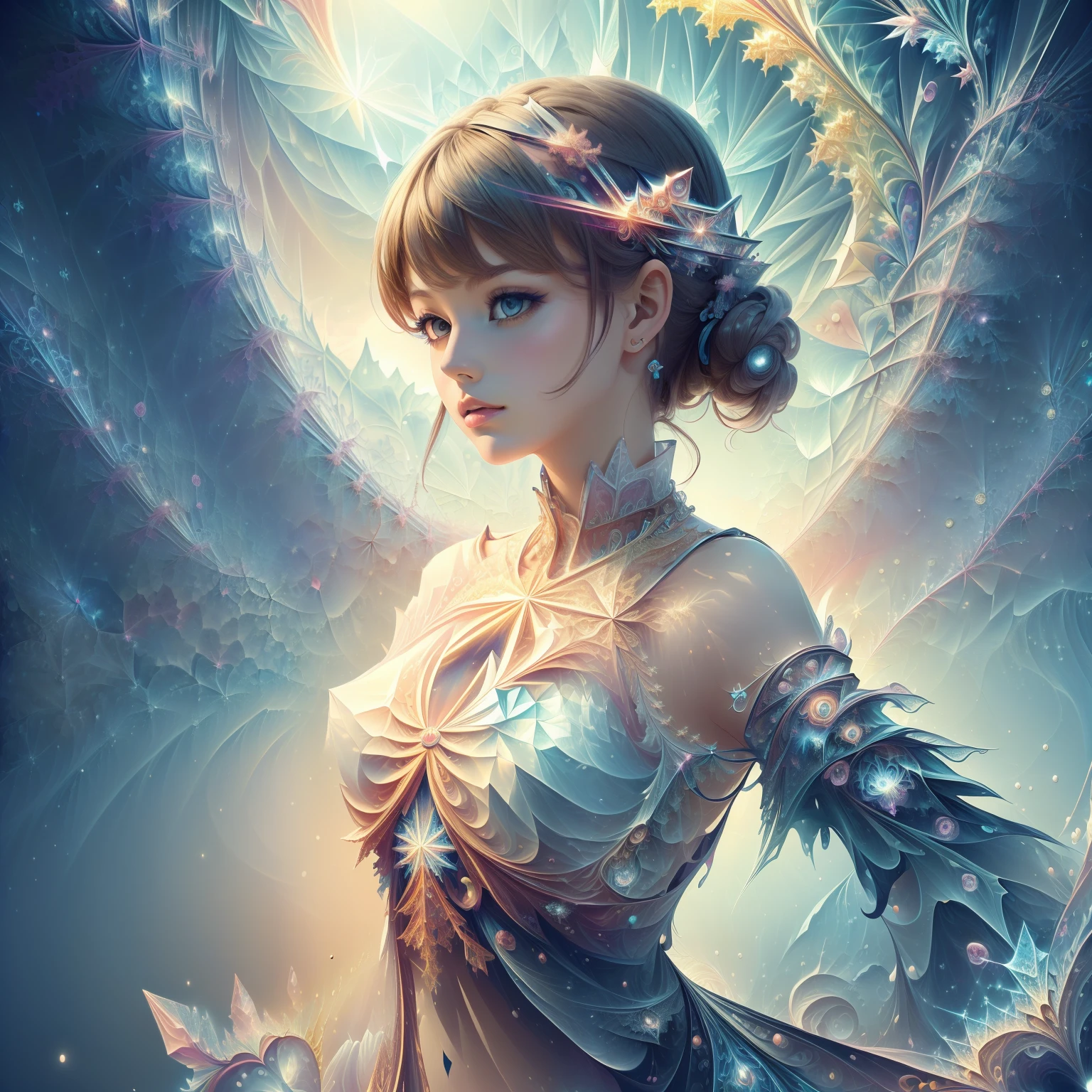 (masterpiece, top quality, best quality, official art, beautiful and aesthetic:1.2), (1girl), extreme detailed,(fractal art:1.3),colorful,highest detailed