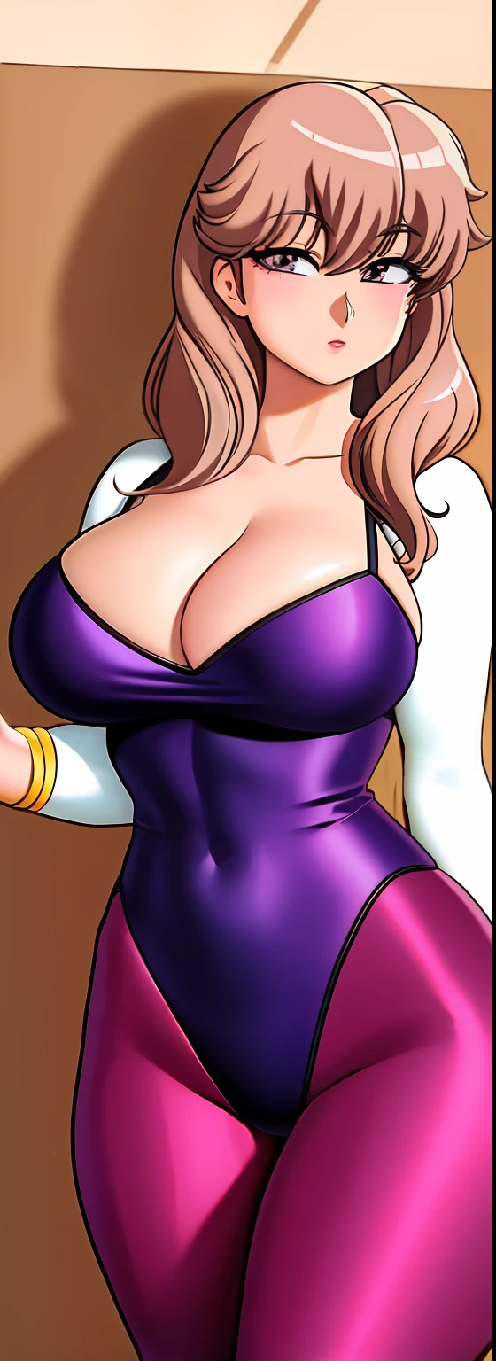 Kouda Kunu, Solo, standing, Large_Breasts, Kodaci pink tights, Masterpiece, Best quality, Detailed face, Detailed eyes, A high resolution,