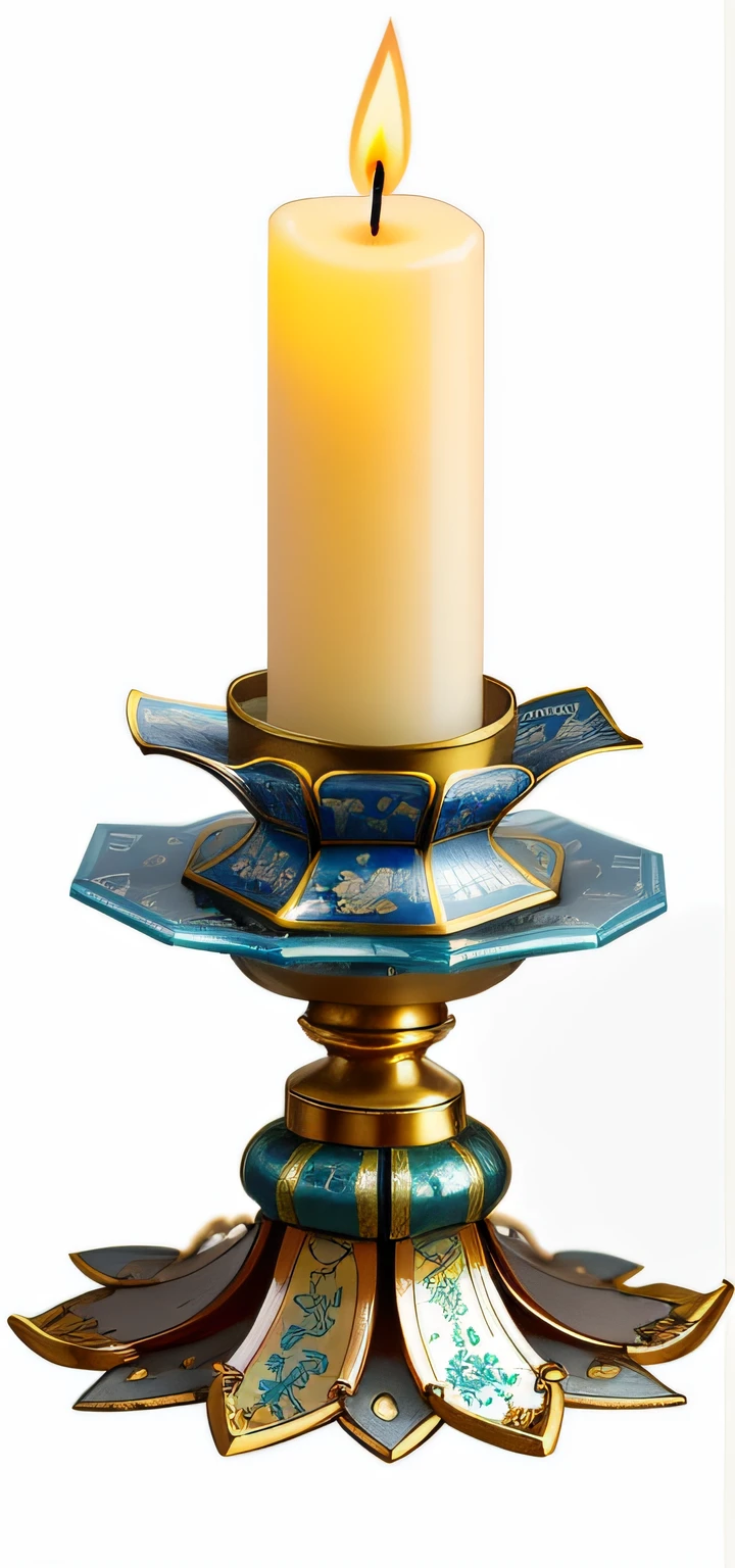 On the shelf is a candle, candle dripping wax, on a candle holder, candle wax, candle dripping white wax, Candle, candle dripping wax, lit candle, waxy candles. Chinese elements, holding a candle holder, Drip candles, candle volumetric, the candle is on a wooden table, Melted wax, candle lighting, highly detailed melted wax, luz de velas,China-style,anime,cartoon,best quality,candlestick,