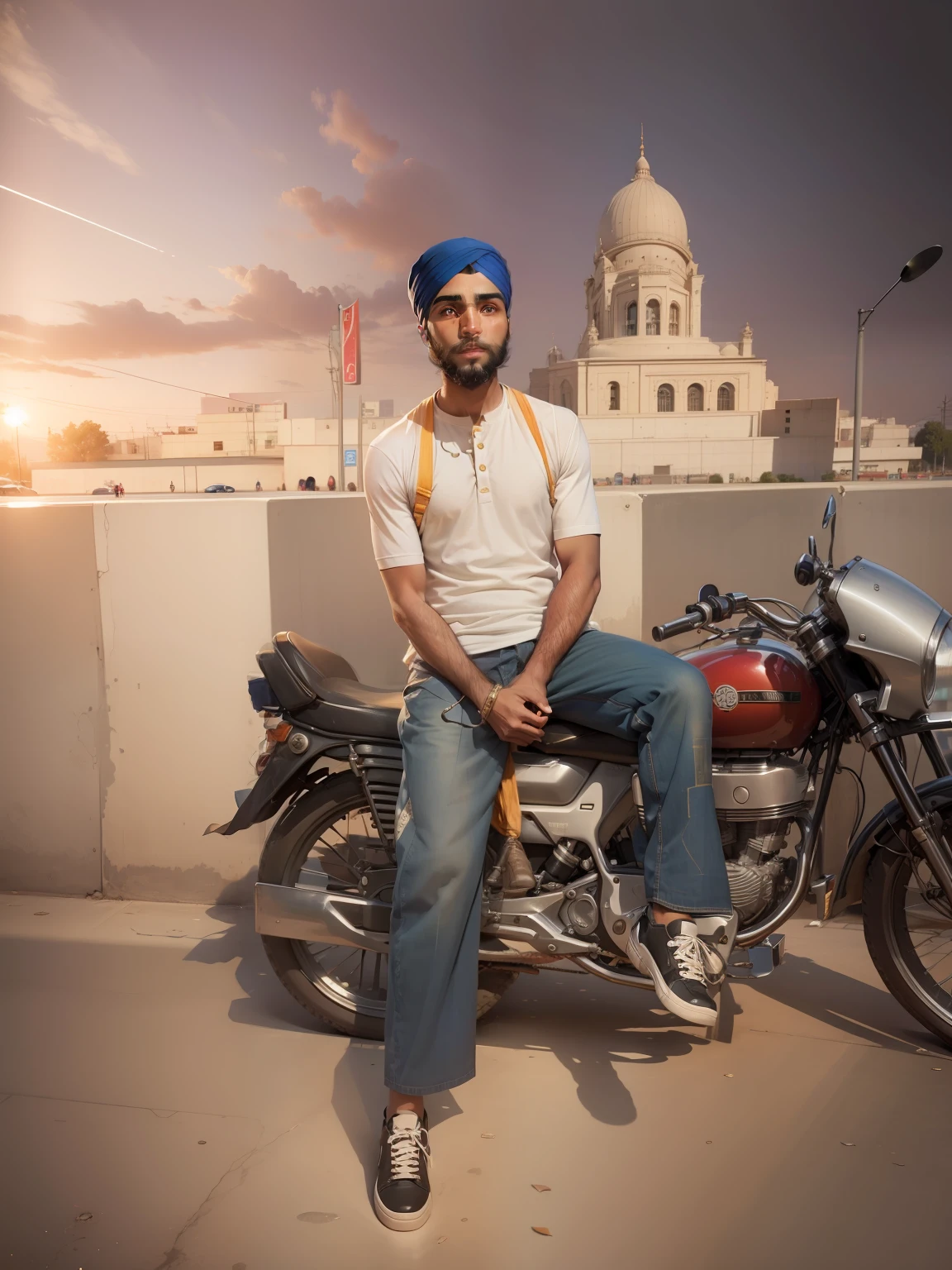 Change backgrounds in metro station and cute face sikh boy and Original face