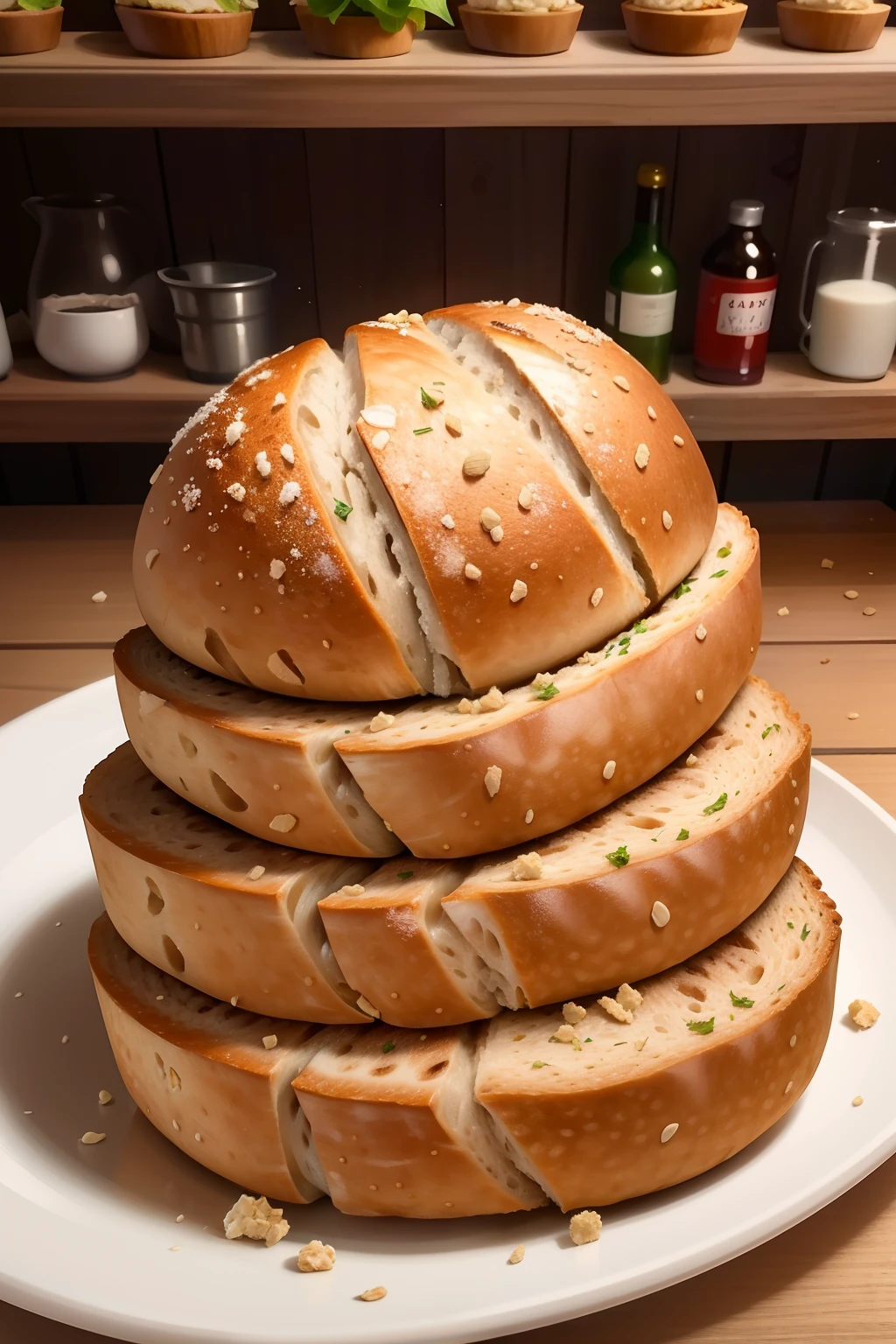 masterpiece, high quality, best quality, rye bread, foodphoto,