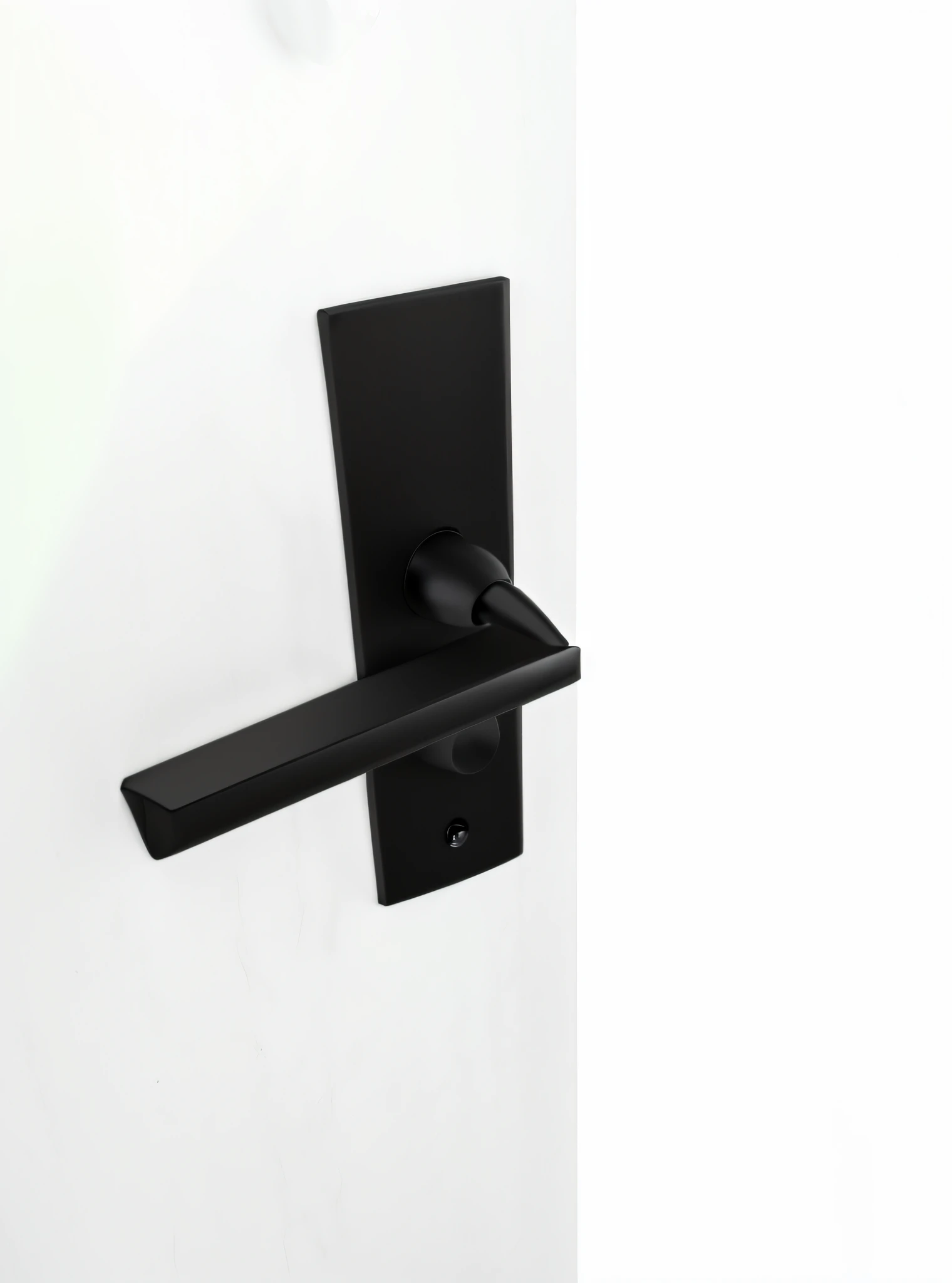 White wooden doors with black doorknobs, black lacquer, Product photo, all black matte product, black interface, product introduction photos, high quality product photo, high detail product photo, Door, Nero, black matte finish, exquisite handle, high resolution product photo, black color, Metal credit, dark black porcelain skin, umbra, contrast side light