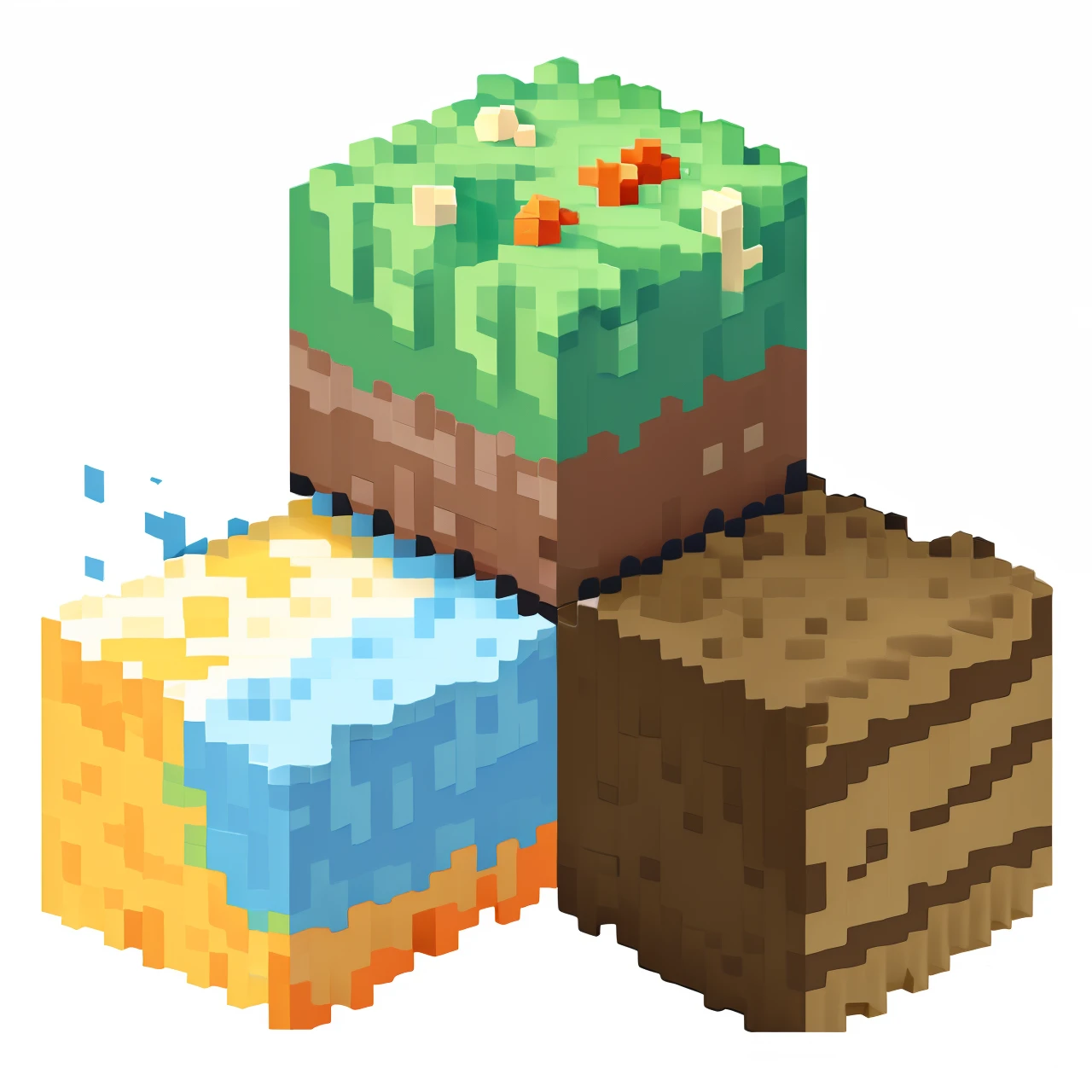 There are two cakes side by side, voxels, voxels, magister, high quality voxel art, isometric pixel art, isometric pixelart, isometric voxel, isometric voxel art, voxels art, 2 d texture, 2d texture, #pixelart:3, pixel art isometric drawing