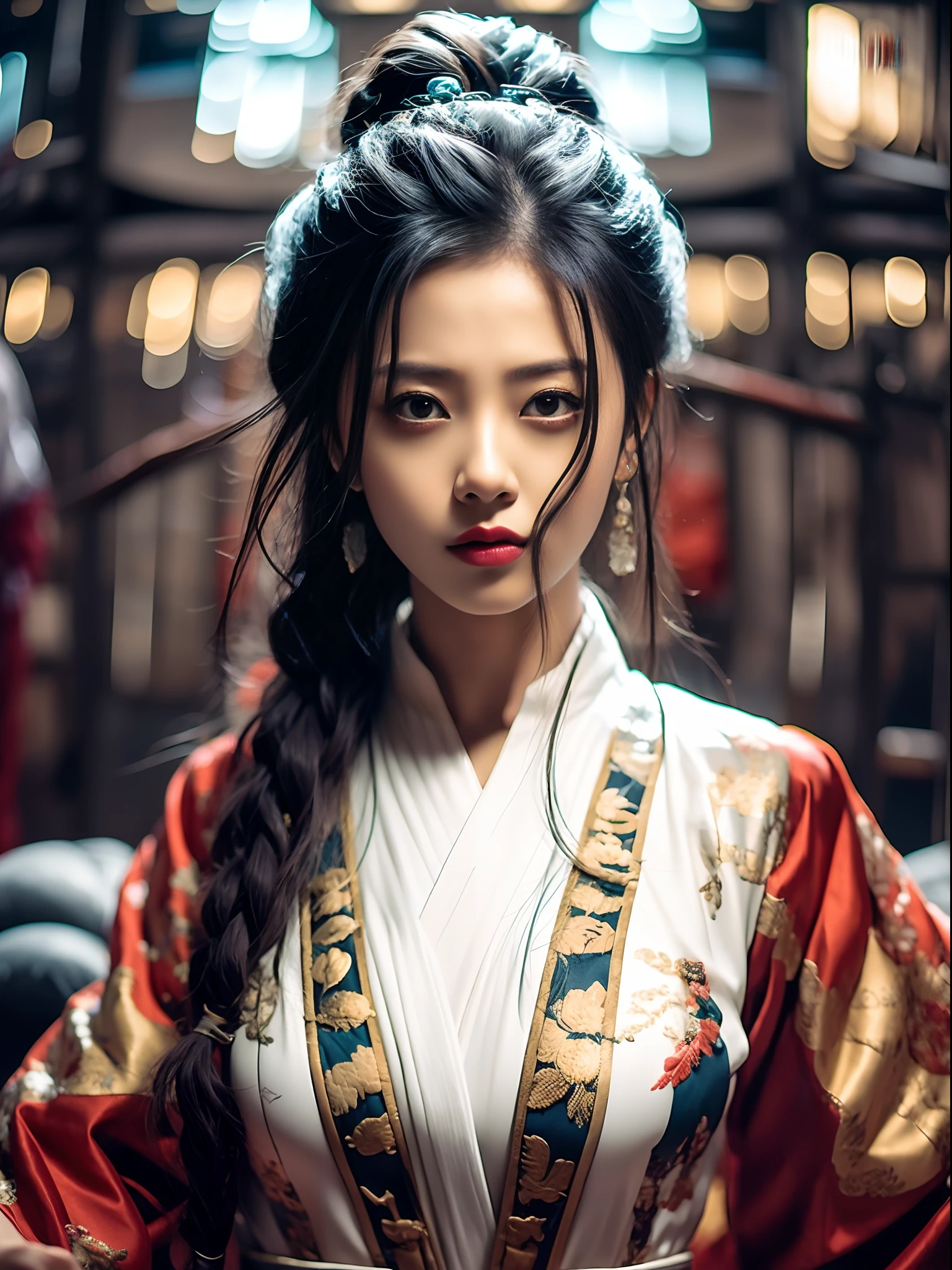 best quality, masterpiece, highres, wuxia 1girl, china dress, super Beautiful face, super beautiful eye, super beautiful hair