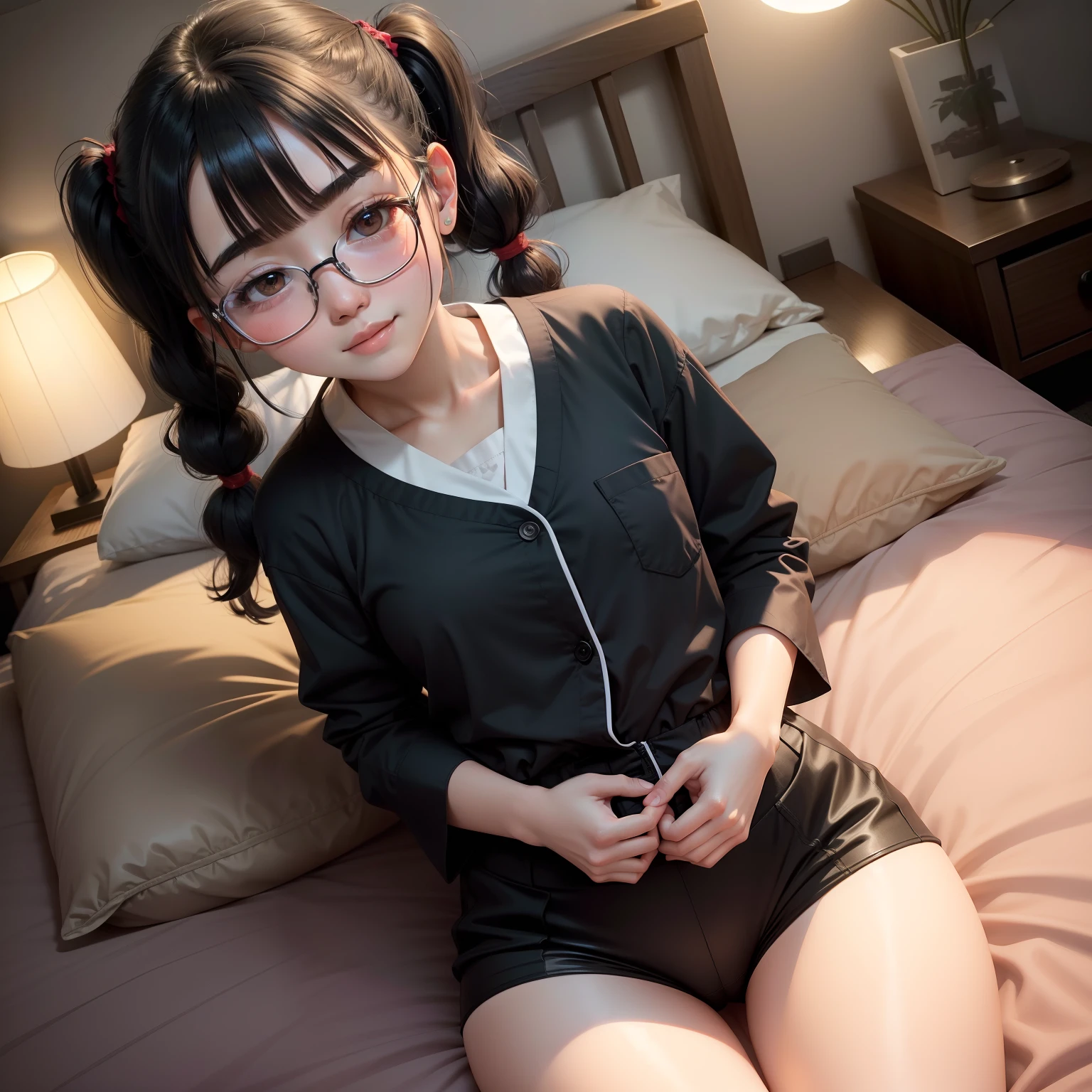 Show off your crotch,Place your hands on your crotch,cute underwear,with long bangs,Sister,dimly lit warehouse,smiling girl,16 yaers old,校服,,black hair pigtails,Pazun,Black hair,contemplative,eye glass,chubbiness,,Red cheeks, I love my brother,Lie down in bed,ecstasy,Love Hotel, Lie on the bed next to you,From the angle above