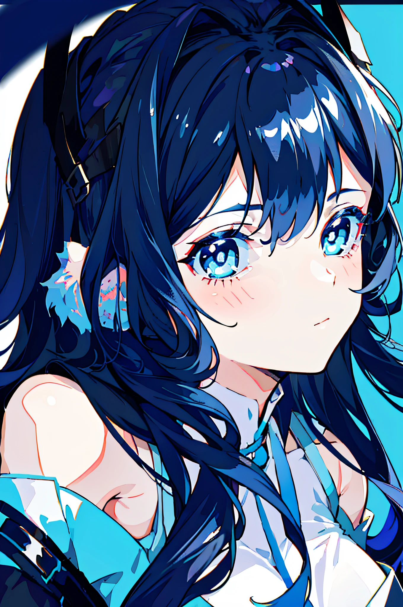 1girl, (close up face, masterpiece, best quality:1.2), 8k, official art, absurdres, (very dark blue background:1.4), HDR, facelight, ultra realistic, highres, photography, film grain, chromatic aberration, sharp focus, dynamic lighting, cinematic lighting, professional shadow, dark shadow, highest detailed, extreme detailed, ultra detailed, finely detail, real skin, delicate facial features, detailed face and eyes, sharp pupils,