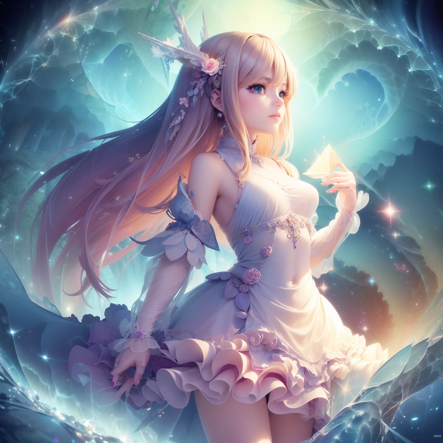(Masterpiece, Top Quality, Top Quality, Official Art, Beautiful and Aesthetic:1.2), (1girl:1.3), (Fractal Art:1.3),