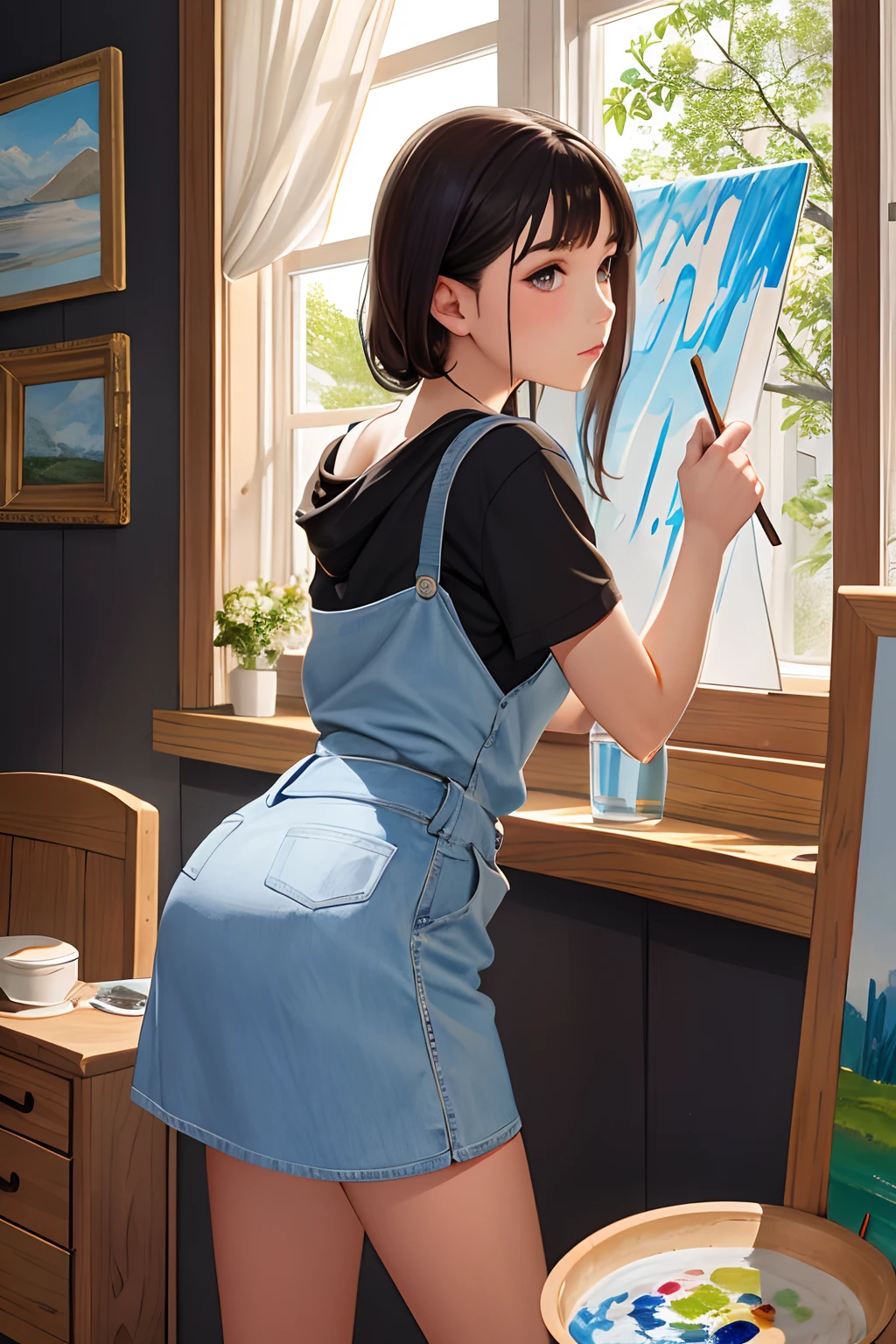 girl doing a painting