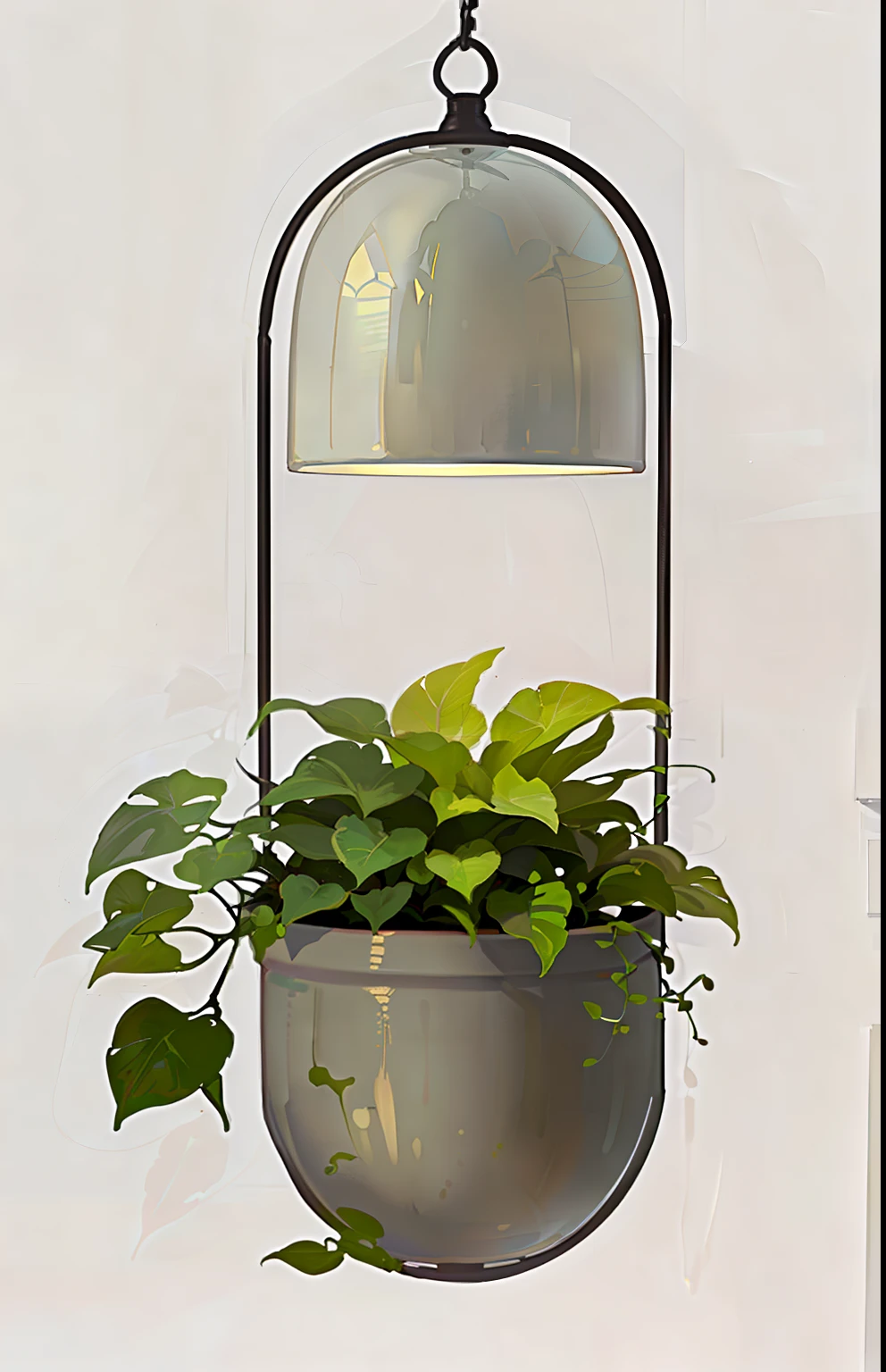 Close-up of plants hanging from hanging pots, Indoor light, famous designer lamp, minimalist lighting, Nice lighting, Hanging plants, Pleasant lighting, Indoor lighting, shaded lighting, contrast side light, lush lighting, stylish lighting, Unique pots made for houseplants, Modern lighting, summer lighting, with backlight, potted plant, natural indoor lighting