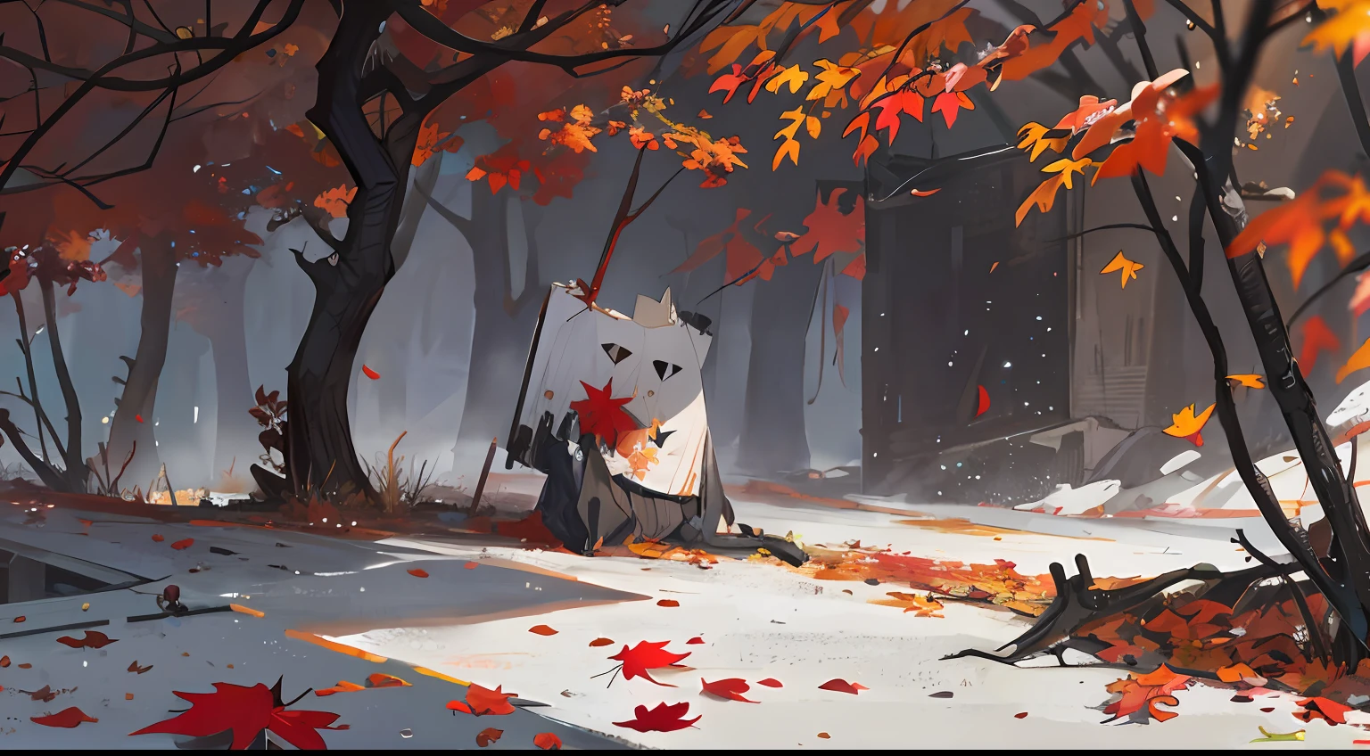 July Fall,funereal,Dead leaves drift,Bleak and desolate