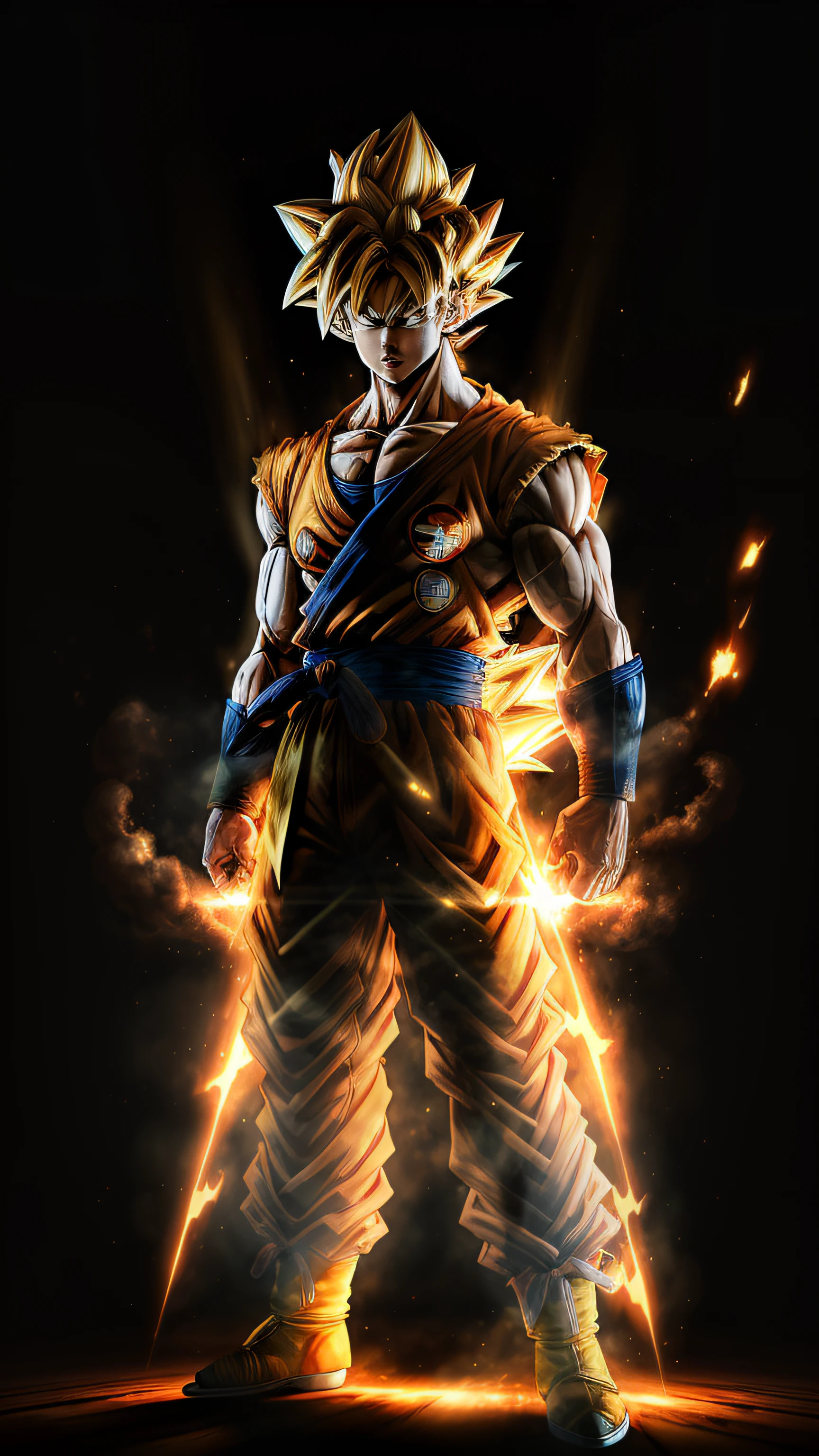 Masterpiece, Top Quality, Goku, Super Saiyan, Yellow Hair