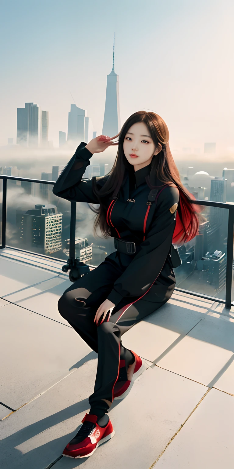 (1girl:1.3), 独奏, (((very vey very detailed face))),((very detailed eyes and faces))),beatiful detailed eyes,Body parts__,offcial art,Unified 8k wallpaper,ultra-detailliert,Beautiful and beautiful,big breasts beautiful,tmasterpiece,best qualtiy,primitive,tmasterpiece,ultra fine photos,best qualtiy,超高分辨率,photorealistic realism,rays of sunshine,full-body portraits,stunningly beautiful,,dynamicposes,delicated face,vibrant eyes,(from the front side), she is in a spider-man suit,Red and black color scheme,arachne,Very detailed city roof background, Roof,looking over city,详细的脸,detailed complex busy background,untidy,opulent,milkyW,highly detailedskin,Realistic details of skin,Visible pores,Clear focus,volume fog,8k uhd,digital SLR camera,high qulity,filmgrain,White skin of the,photo-realism,lomography,A huge metropolis of the dystopia of the future, Fully transparent